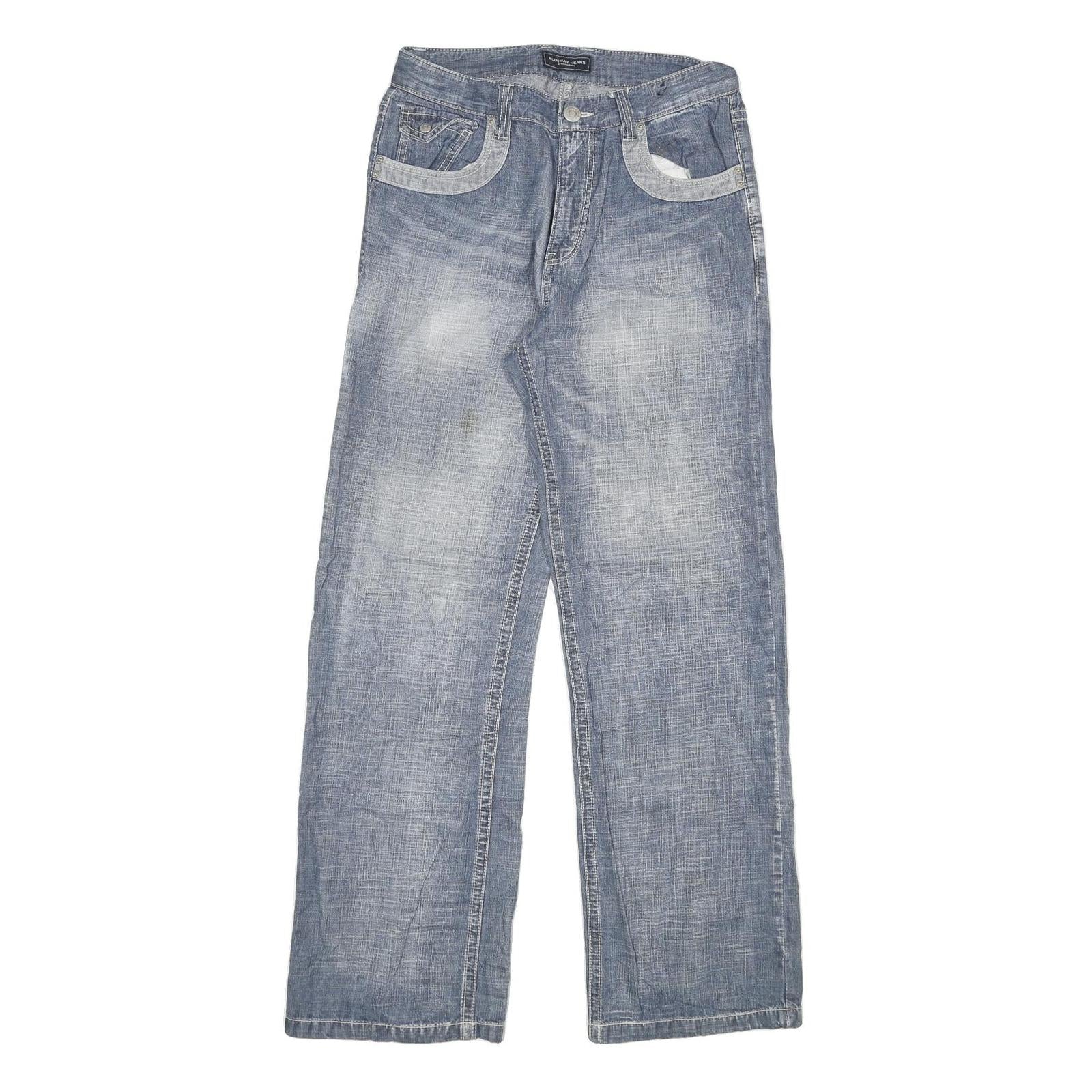 BLUEWAY Womens Jeans Blue Regular Straight Denim Light W28 L31 Casual Zip Pocket Refurbished - N/A refurbished available on Cerqular