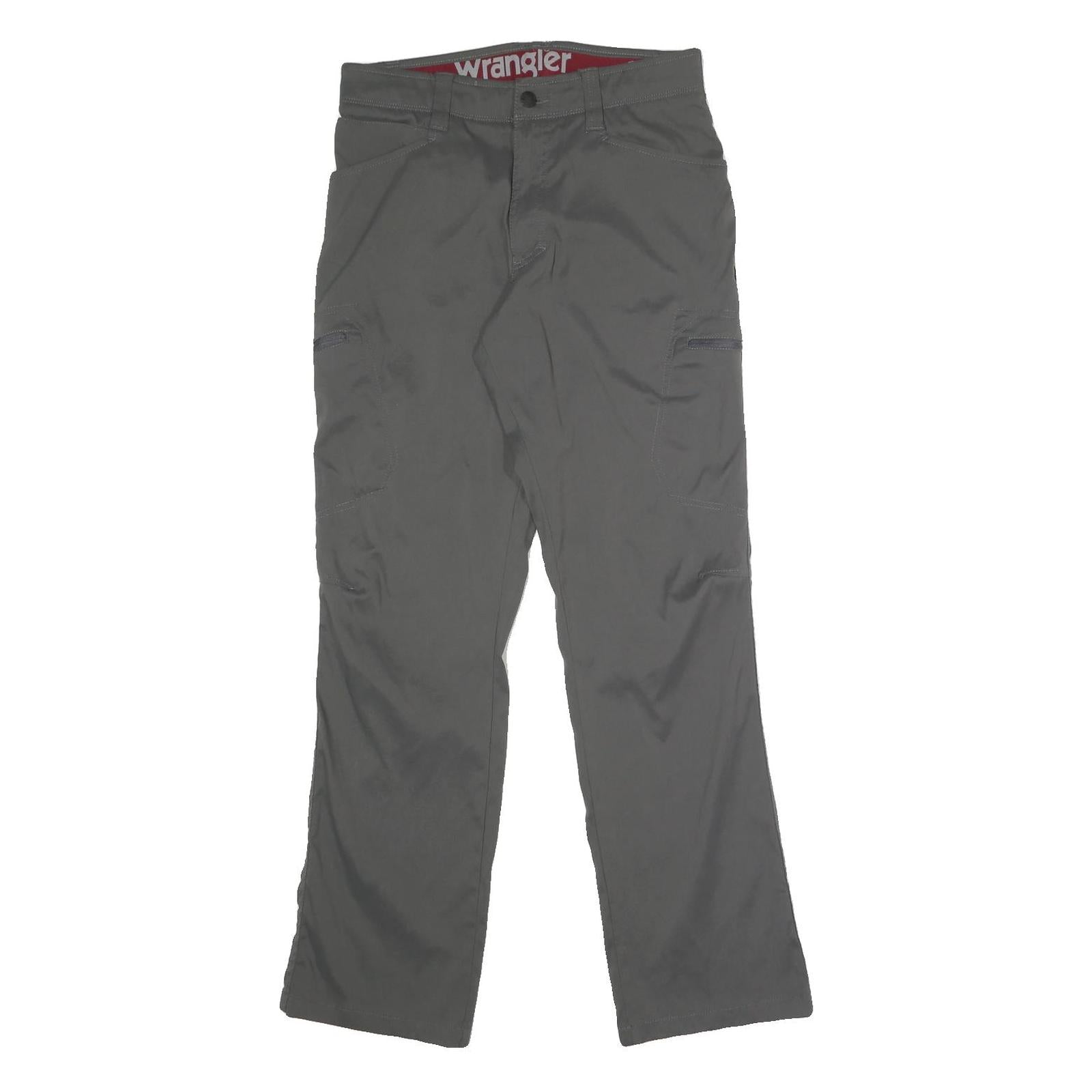 WRANGLER Mens Polyester Blend Grey Regular Straight Trousers W29 L29 Zip Fit Refurbished - N/A refurbished available on Cerqular