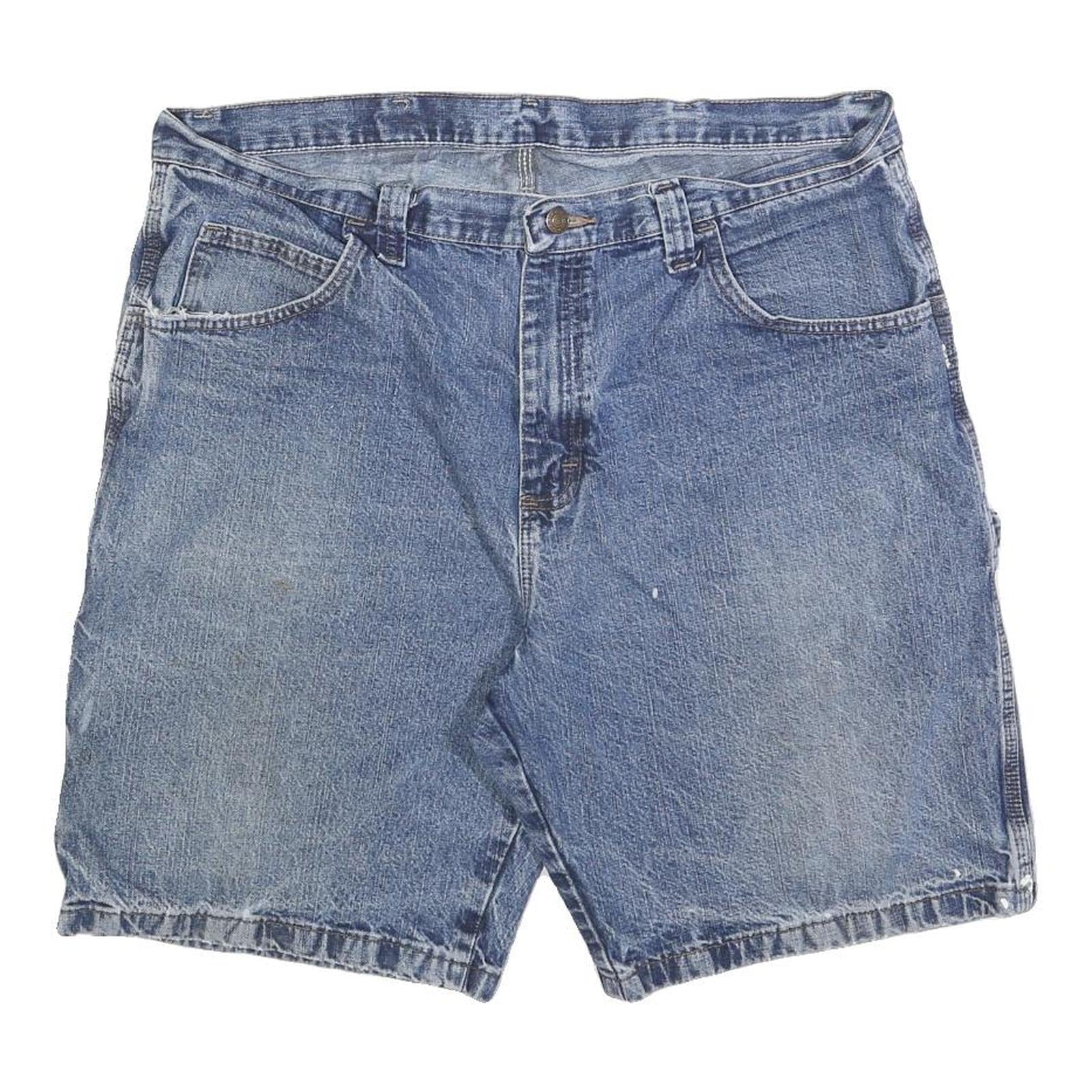 WRANGLER Mens Denim Blue Casual Shorts XL W38 Pocketed Durable Cotton Refurbished - N/A refurbished available on Cerqular