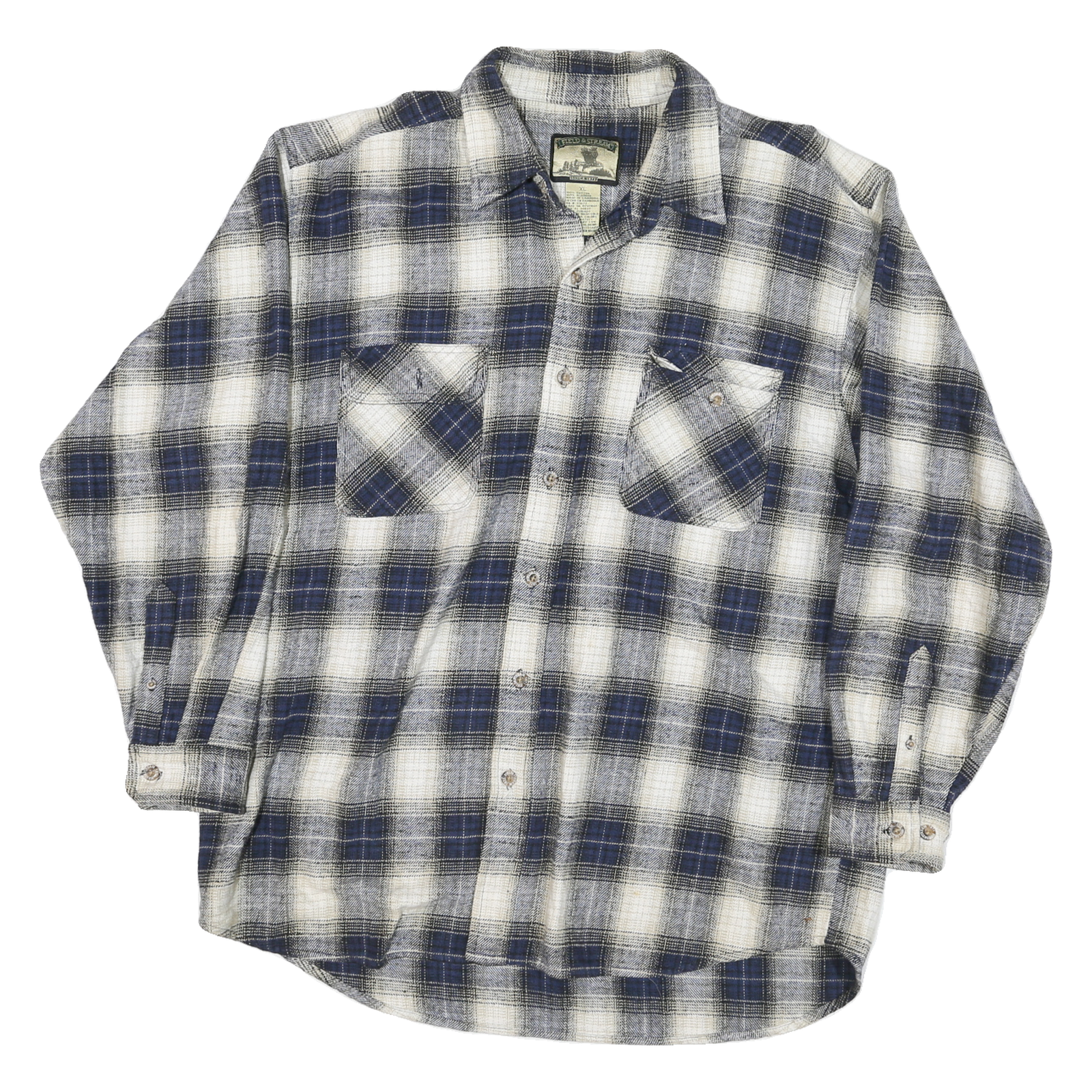 FIELD & STREEM Mens Blue & Cream Check Shirt L Casual Long Sleeve Cotton Blend Refurbished - N/A refurbished available on Cerqular