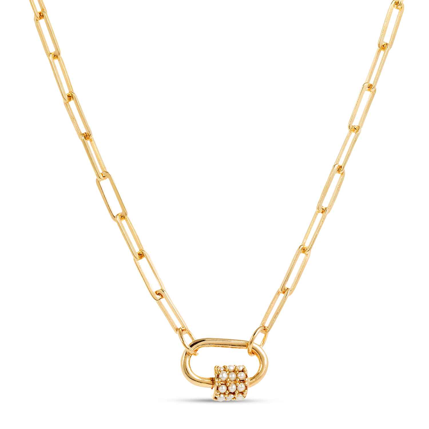 Daphne Gold Necklace with Pearl Carabiner lock Refurbished - Amadeus (This could refer to multiple things, such as the 1 refurbished available on Cerqular