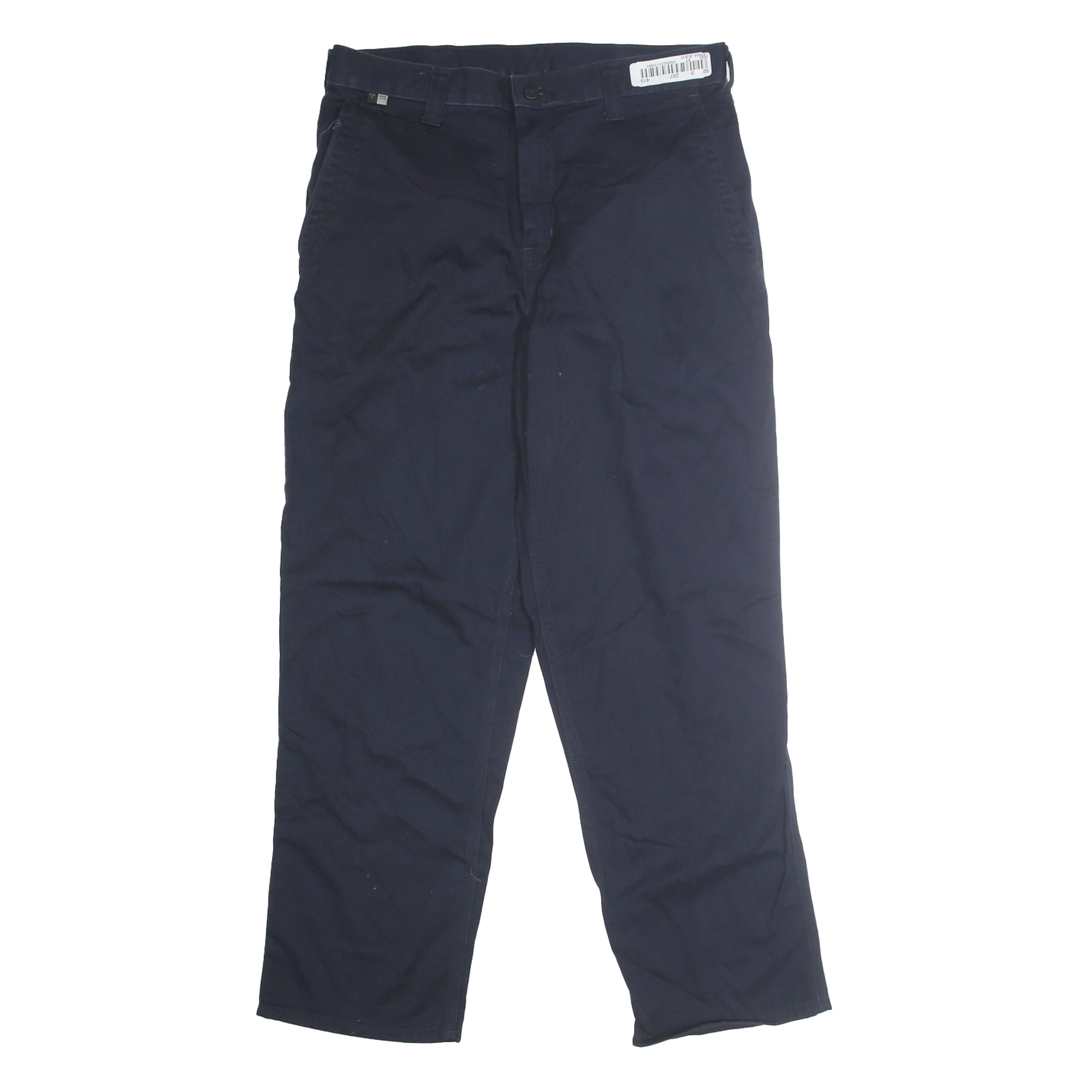 CARHARTT Mens Cotton Blend Navy Regular Fit Straight Leg Trousers W32 L30 Work Refurbished - N/A refurbished available on Cerqular