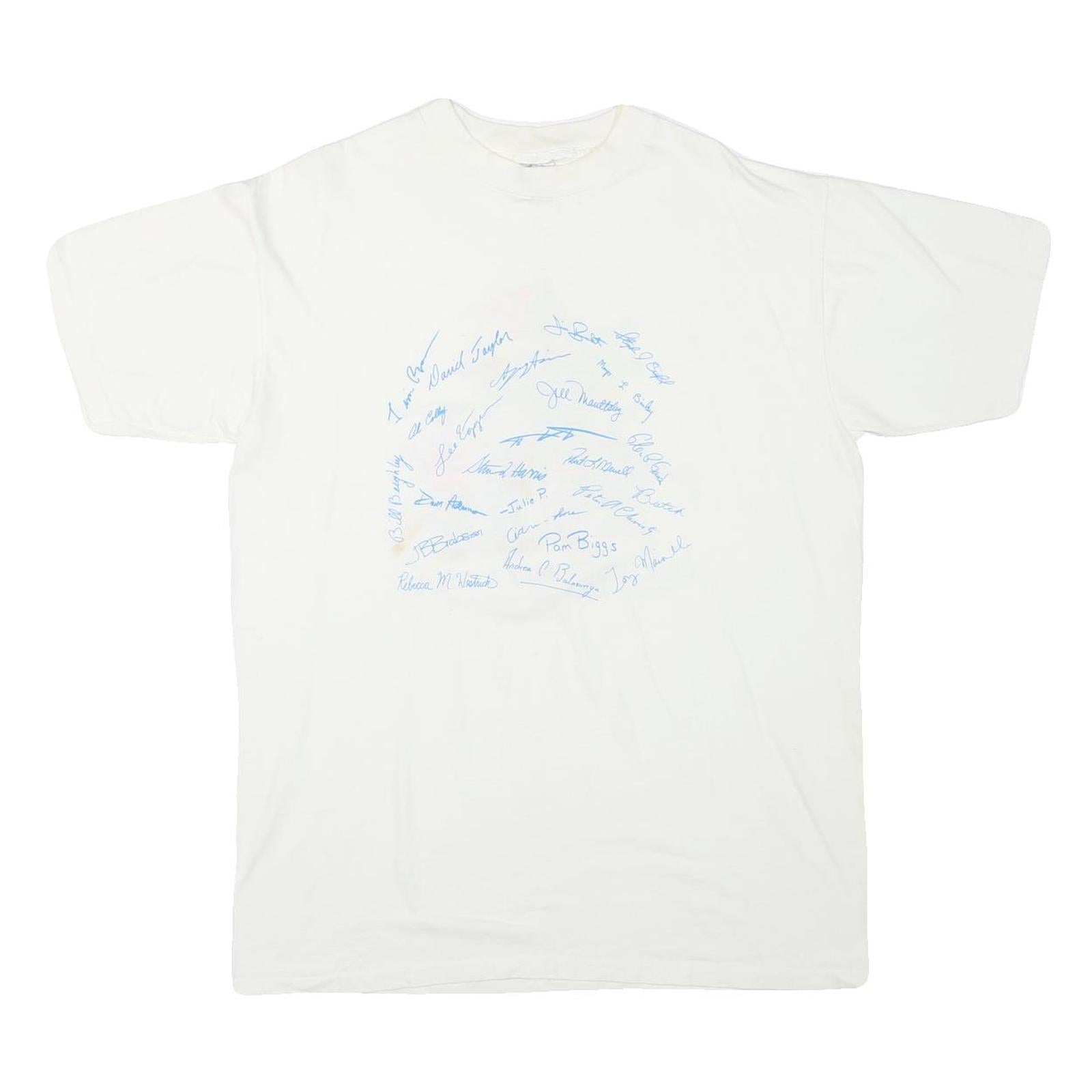 ONEITA Mens White Cotton Blend Graphic T-Shirt 2XL Short Sleeve Crew Neck Refurbished - N/A refurbished available on Cerqular
