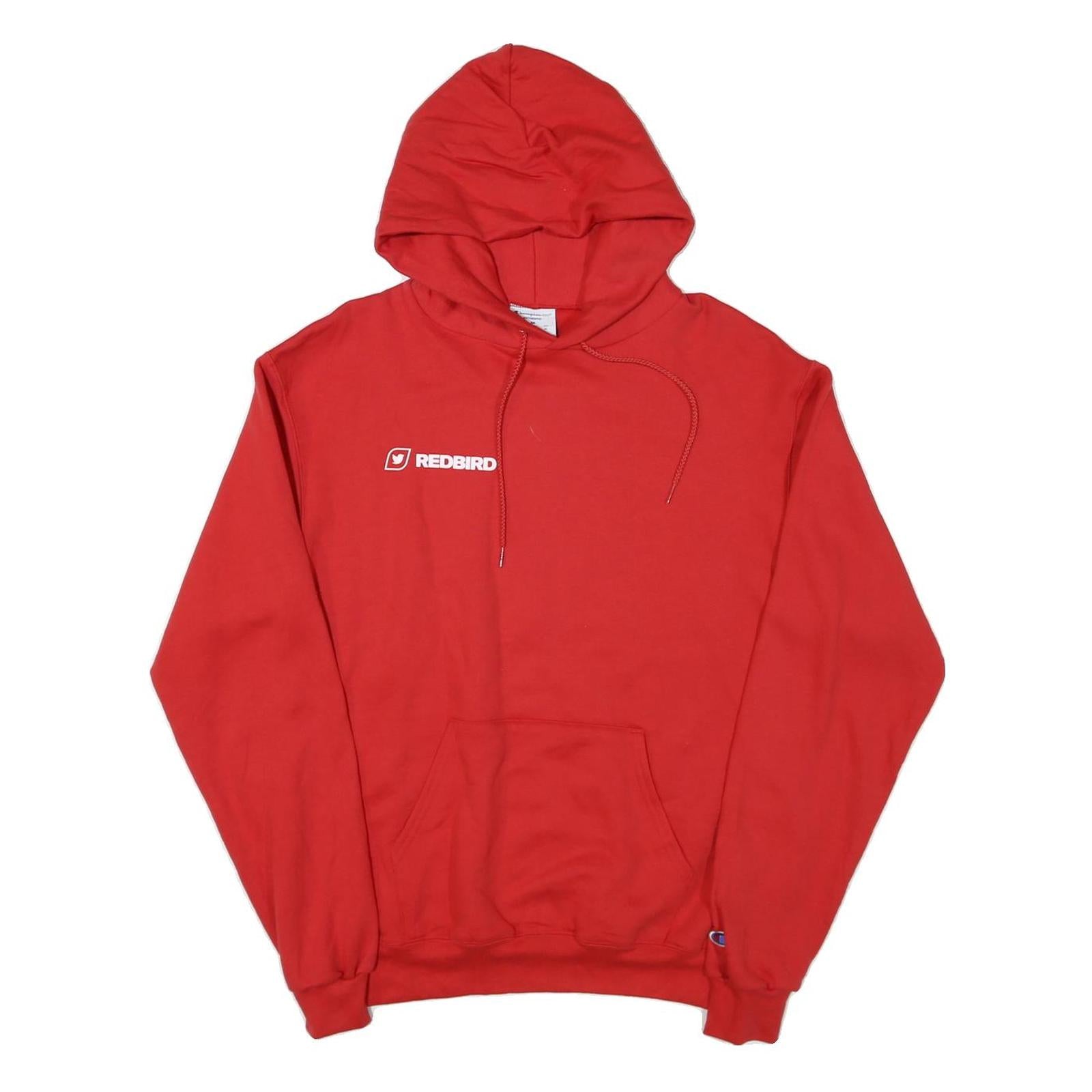 CHAMPION Mens Red Hoodie M Redbird Print Pullover Cotton Blend Casual Refurbished - N/A refurbished available on Cerqular