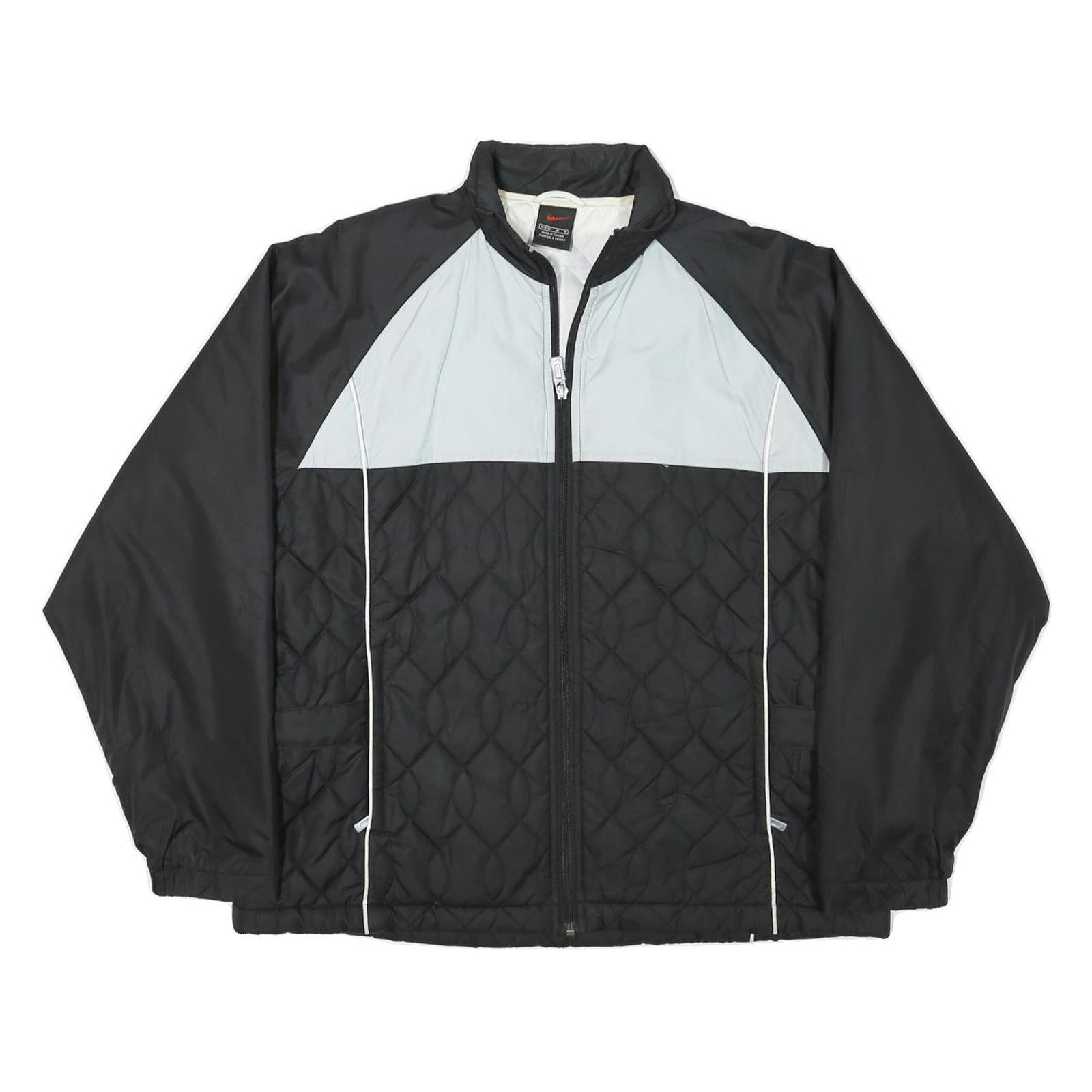 Buy NIKE Womens Black & Light Grey Quilted Track Jacket M Polyester Blend Zip Refurbished - $50.69 NIKE Womens Black & Light Grey Quilted Track Jacket M Polyester Blend Zip Refurbished - N/A refurbished available on Cerqular