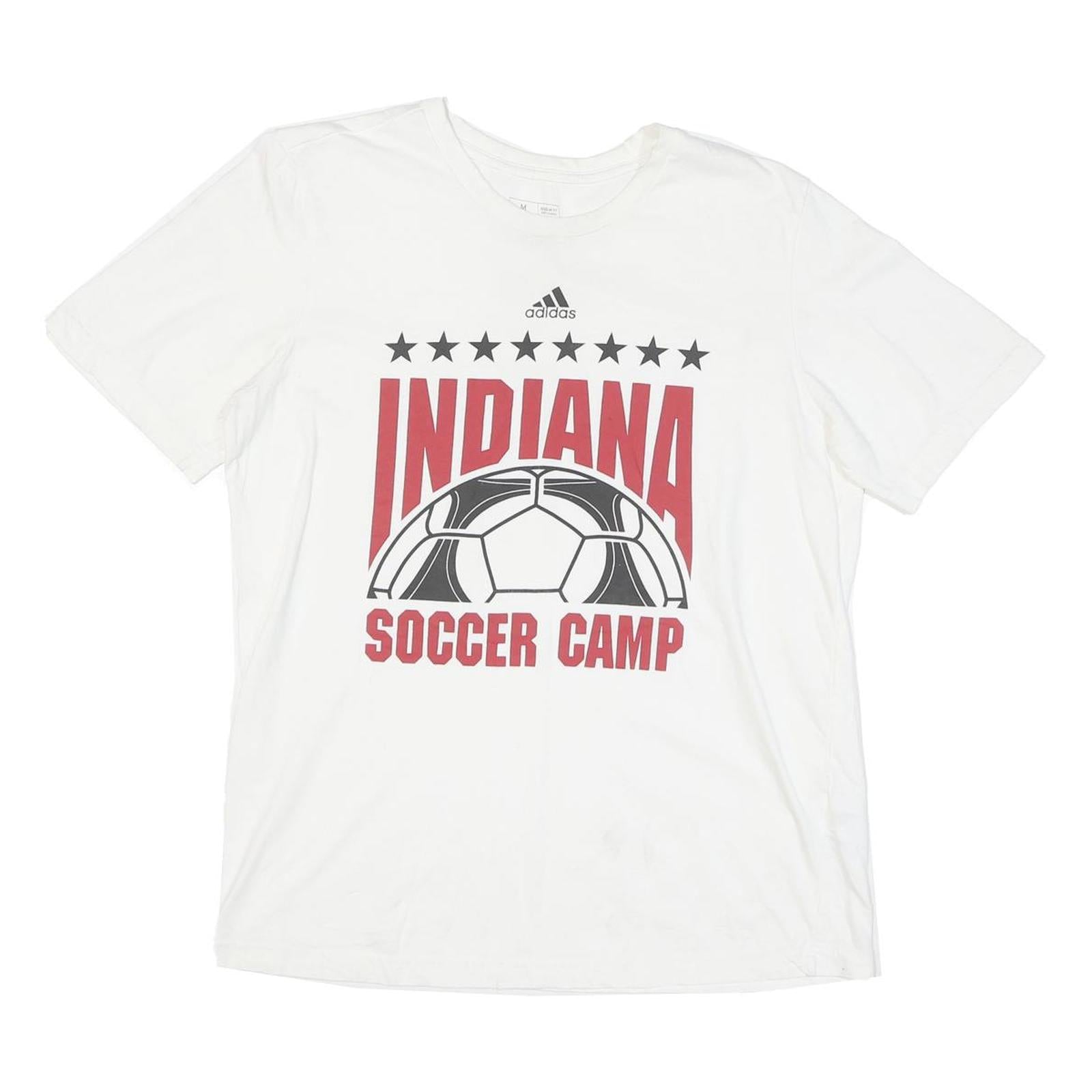 ADIDAS Mens White Indiana Soccer Camp Graphic T-Shirt M Short Sleeve Crew Neck Refurbished - N/A refurbished available on Cerqular