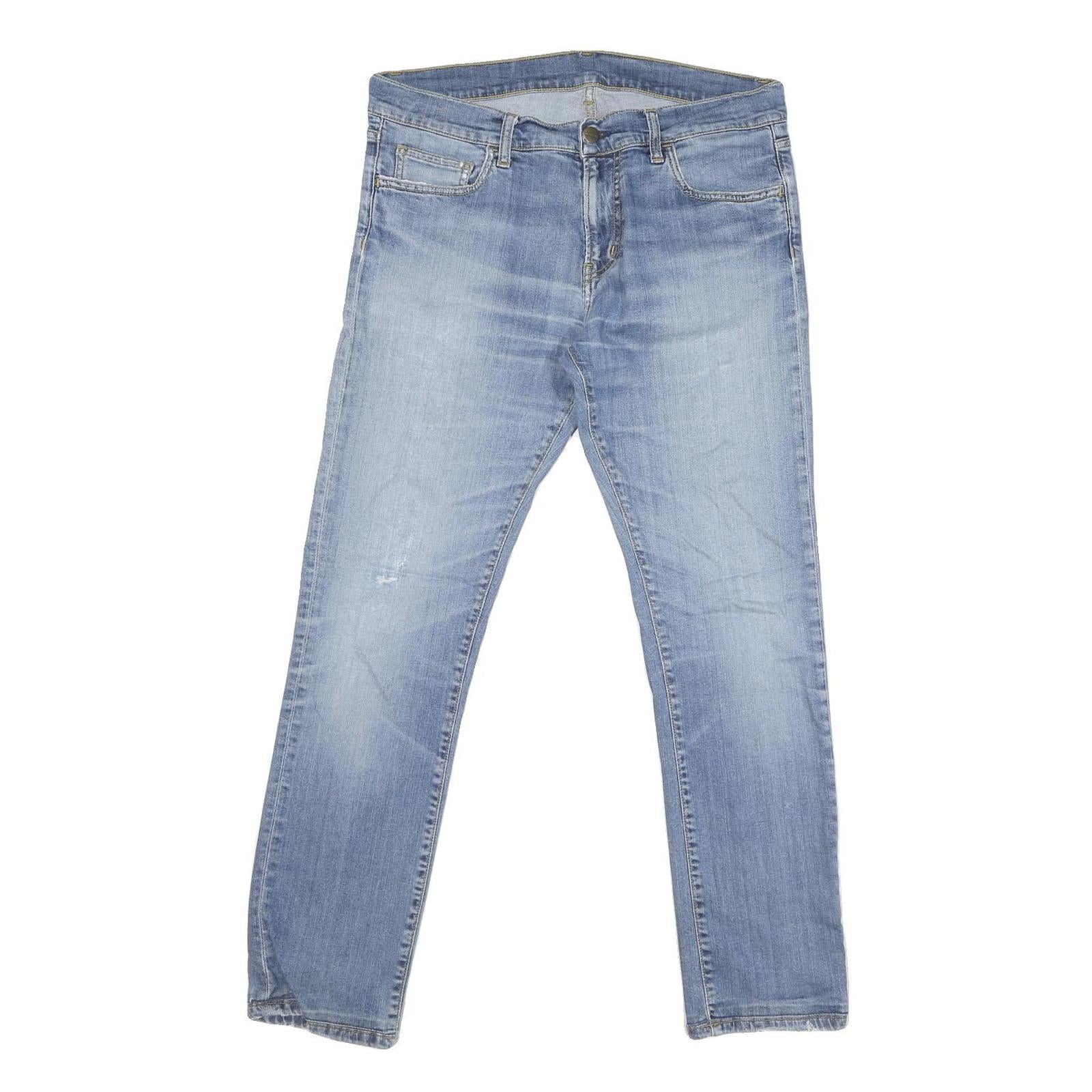 CARHARTT Mens Jeans Blue Regular Straight Denim Medium W33 L29 Classic Zip Refurbished - N/A refurbished available on Cerqular