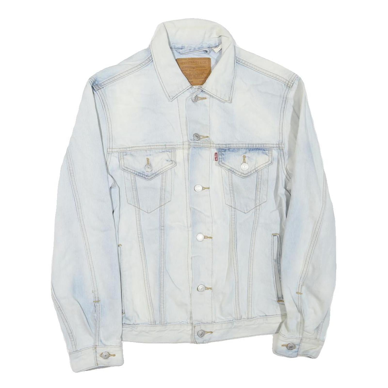 LEVI'S Mens Blue Cotton Blend Denim Jacket M Classic Button Closure Casual Refurbished - N/A refurbished available on Cerqular