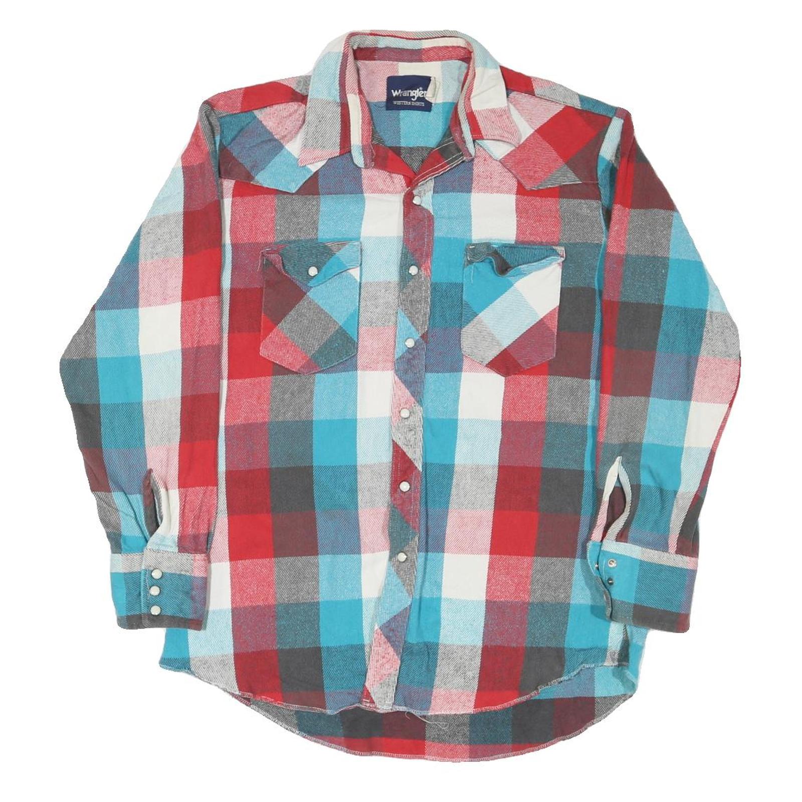 Buy WRANGLER Mens Red & Blue Check Shirt L Western Cotton Blend Casual Shirt Refurbished - $45.49 WRANGLER Mens Red & Blue Check Shirt L Western Cotton Blend Casual Shirt Refurbished - N/A refurbished available on Cerqular