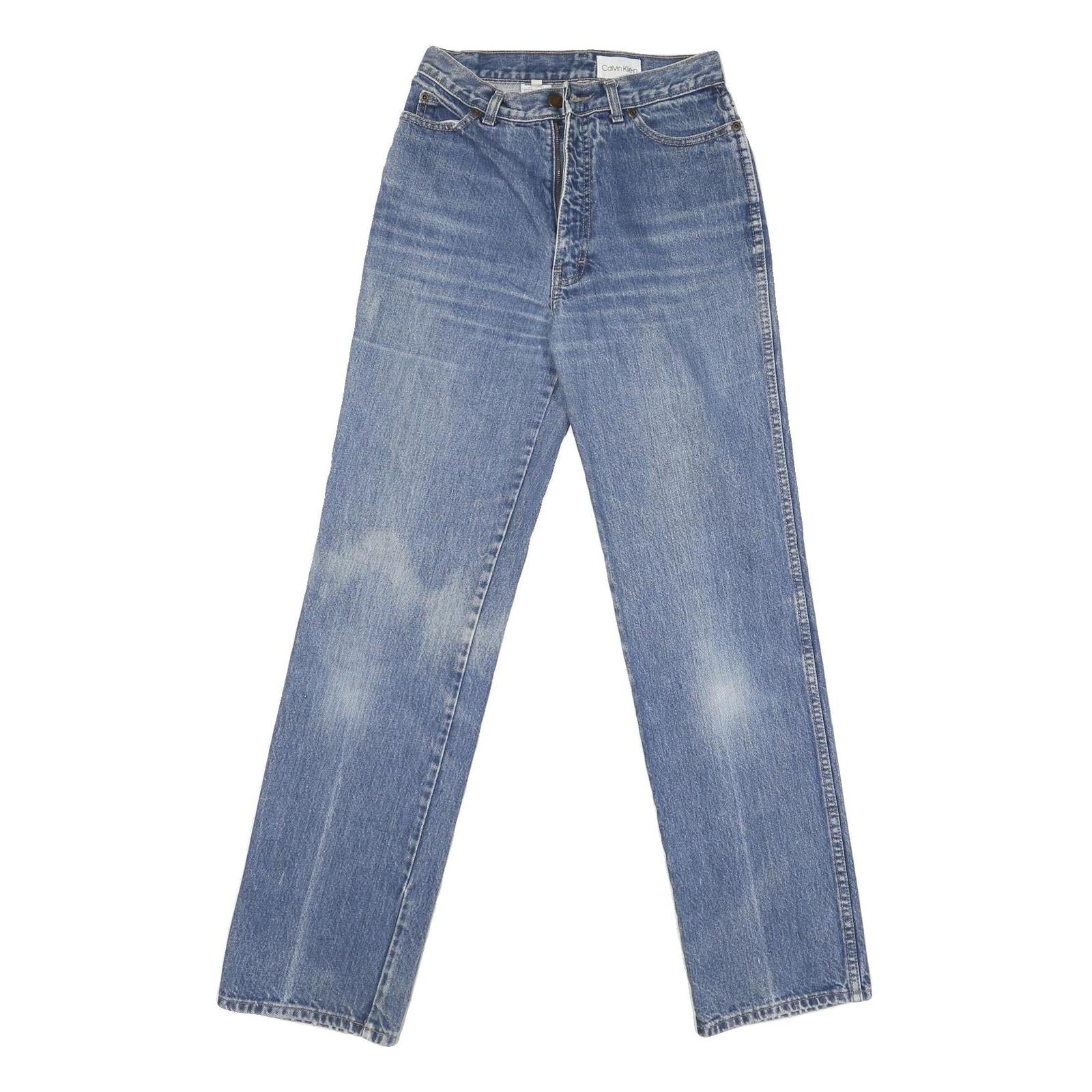 CALVIN KLEIN Mens Jeans Blue Regular Straight Denim Medium W28 L32 Classic Zip Refurbished - N/A refurbished available on Cerqular