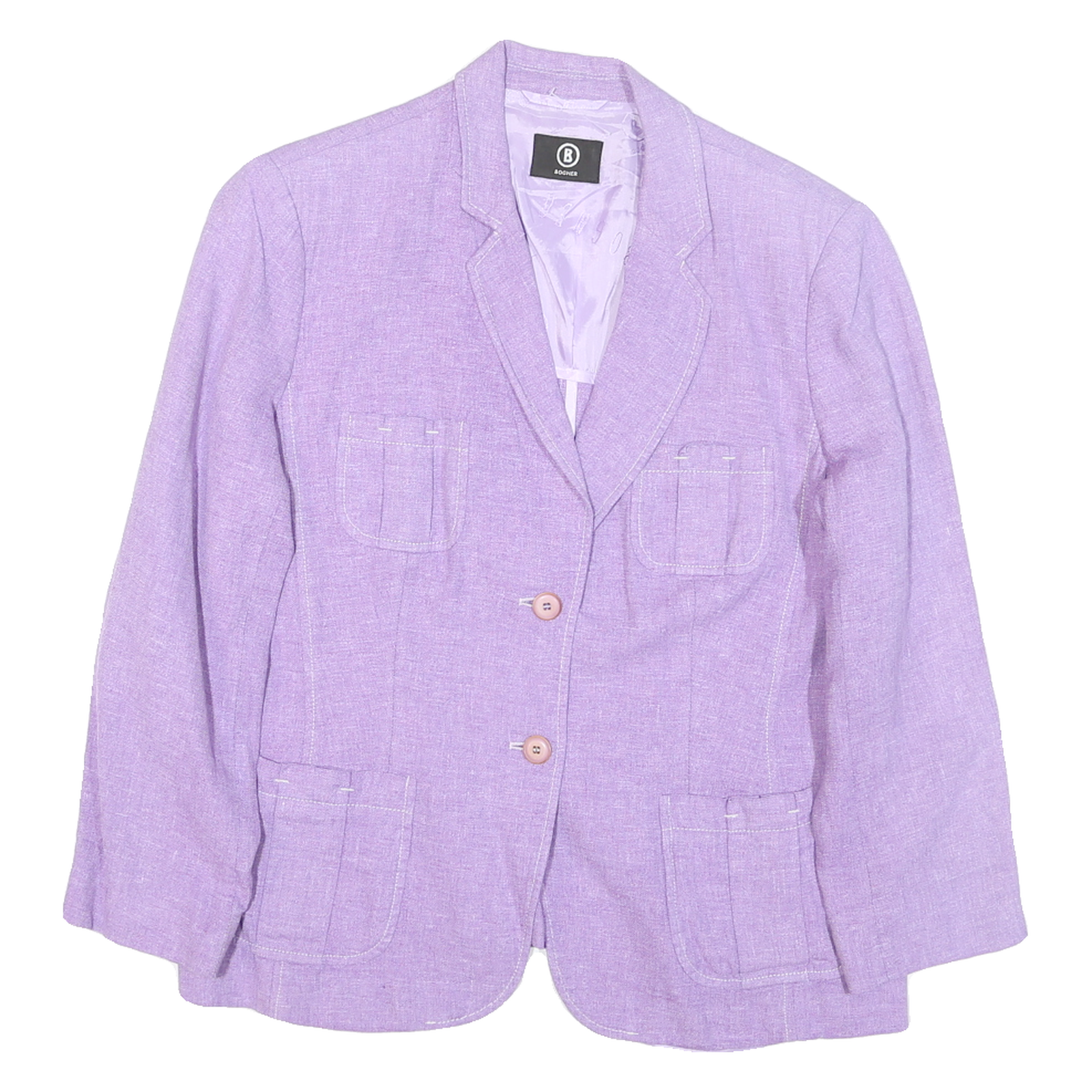 BOGNER Womens Lilac Button Jacket L Polyester Blend Woven Tailored Blazer Refurbished - N/A refurbished available on Cerqular