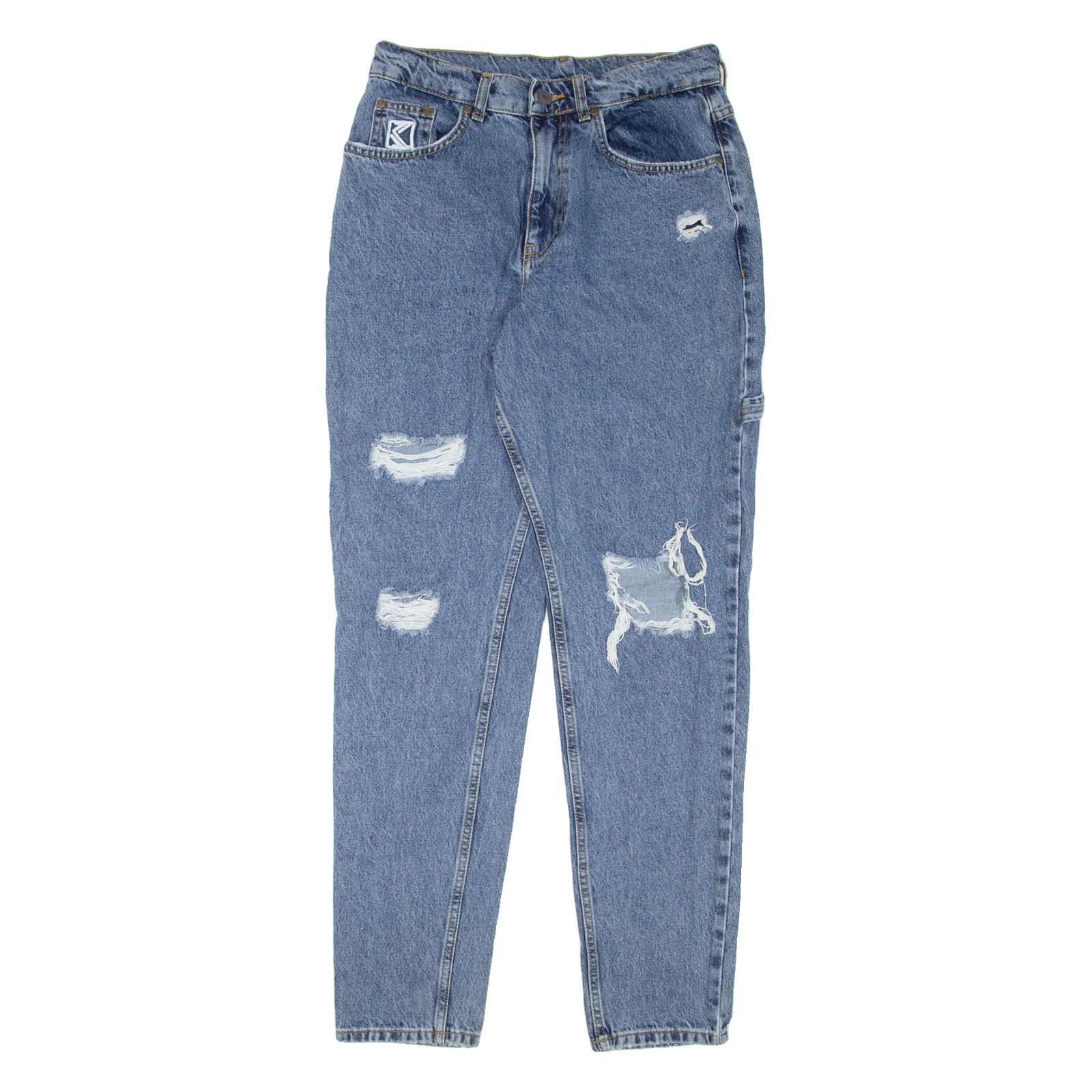 KARL KANI Carpenter Distressed Mens Jeans Blue Slim Tapered W28 L32 Refurbished - N/A refurbished available on Cerqular
