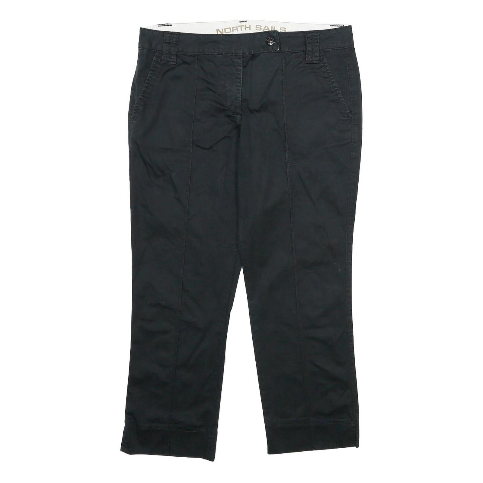 NORTH SAILS Womens Cotton Blend Black Regular Fit Straight Leg Trousers W32 L24 Refurbished - N/A refurbished available on Cerqular