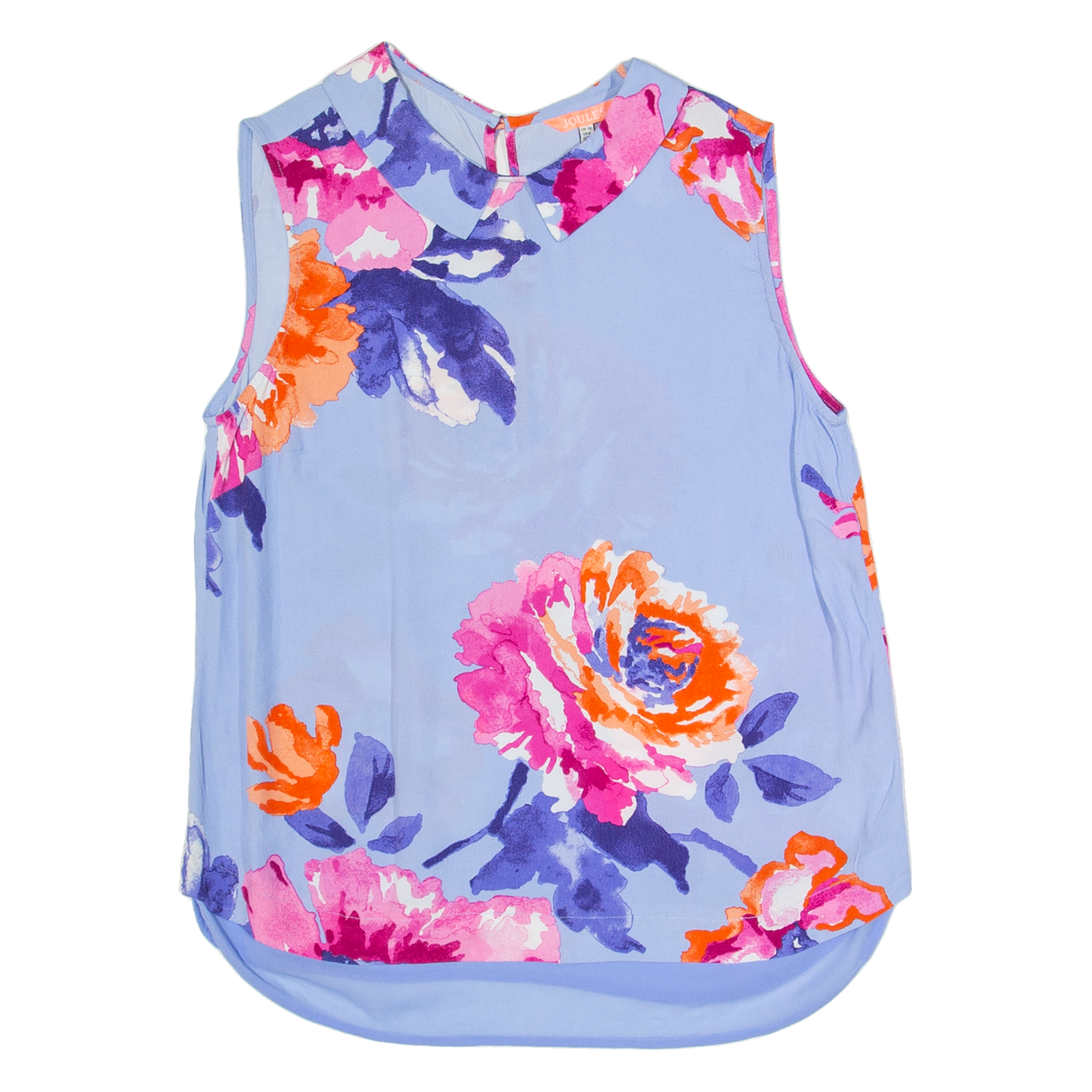JOULES Womens Printed Vest Blue Collared Sleeveless Floral UK 10 Refurbished - N/A refurbished available on Cerqular