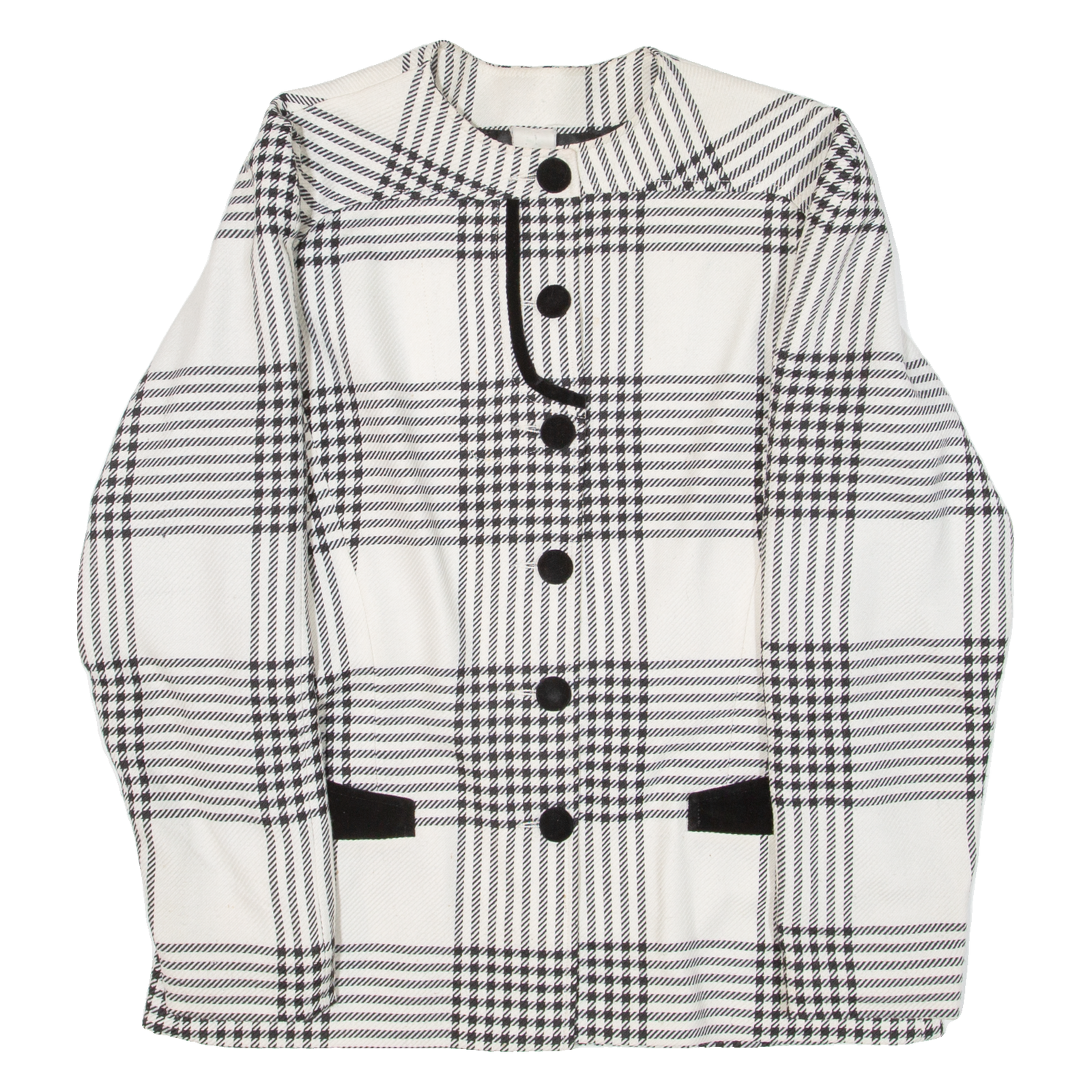 Womens Jacket White Knit Check M Refurbished - N/A refurbished available on Cerqular