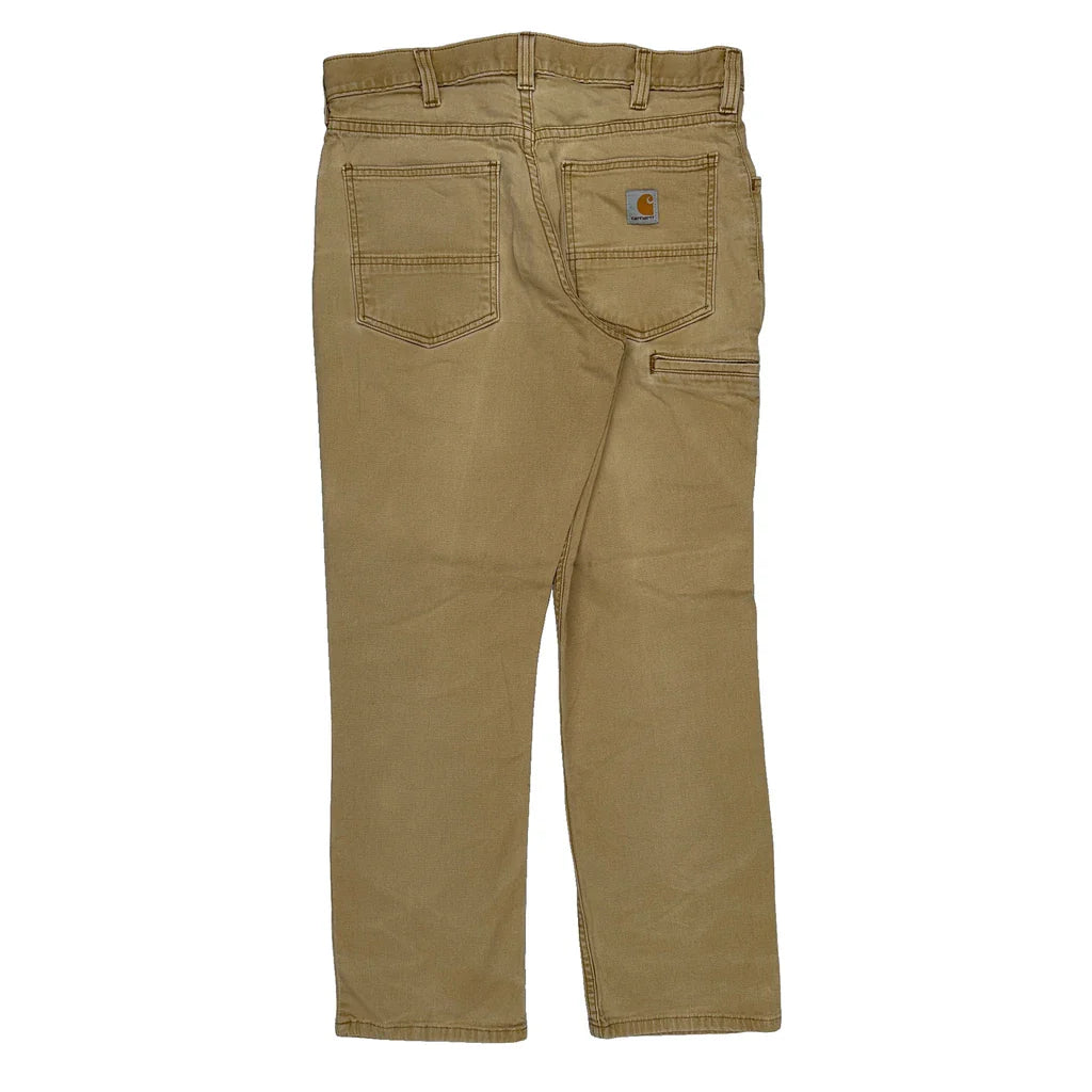 Carhartt Trousers - 32W 30L Beige Cotton Refurbished - Thrifted (note: this is a term often used to describe second- refurbished available on Cerqular