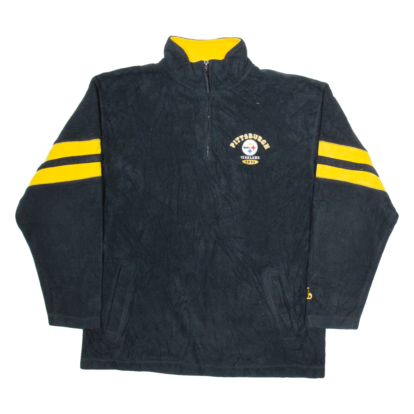NFL Pittsburgh Steelers Mens Jumper Black 1/4 Zip Tight Knit L Refurbished - N/A refurbished available on Cerqular
