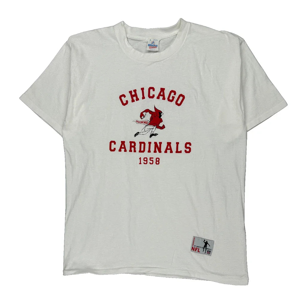 Chicago Cardinals Unbranded Graphic T-Shirt - Large White Cotton Blend Refurbished - Thrifted (note: this is a term often used to describe second- refurbished available on Cerqular