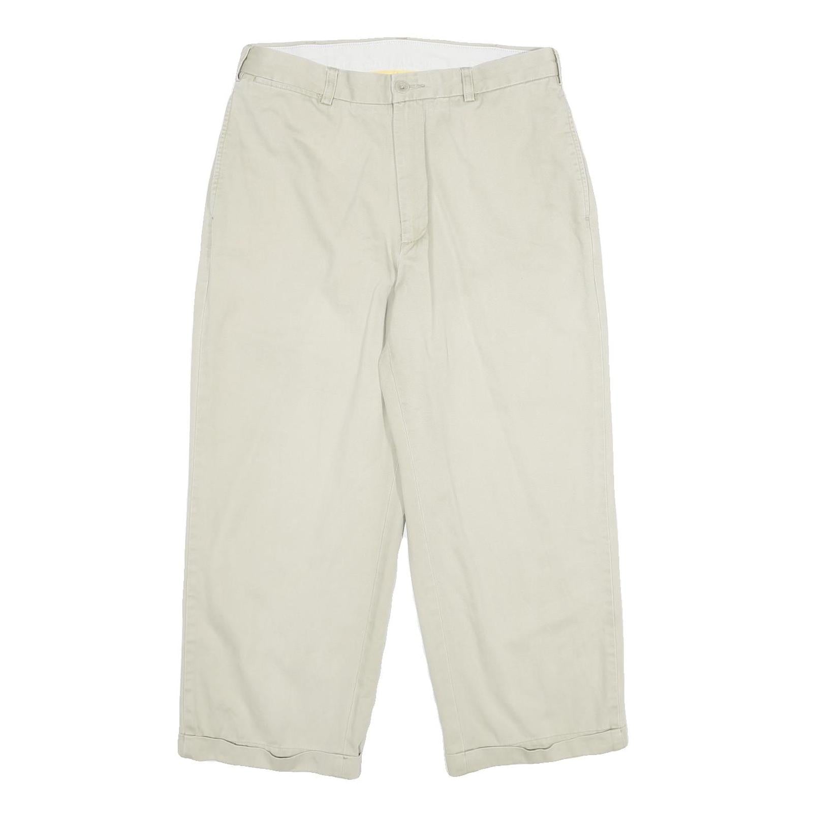 NAUTICA Mens Cotton Beige Relaxed Straight Trousers W33 L25 Casual Zip Closure Refurbished - N/A refurbished available on Cerqular