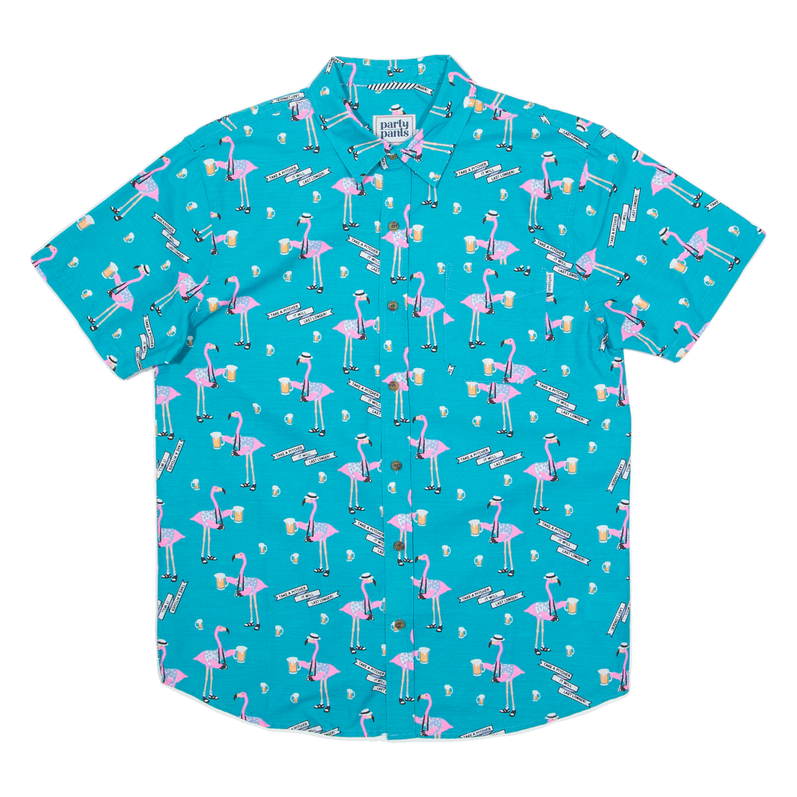 PARTY PANTS Mens Hawaiian Shirt Blue Crazy Pattern S Refurbished - N/A refurbished available on Cerqular