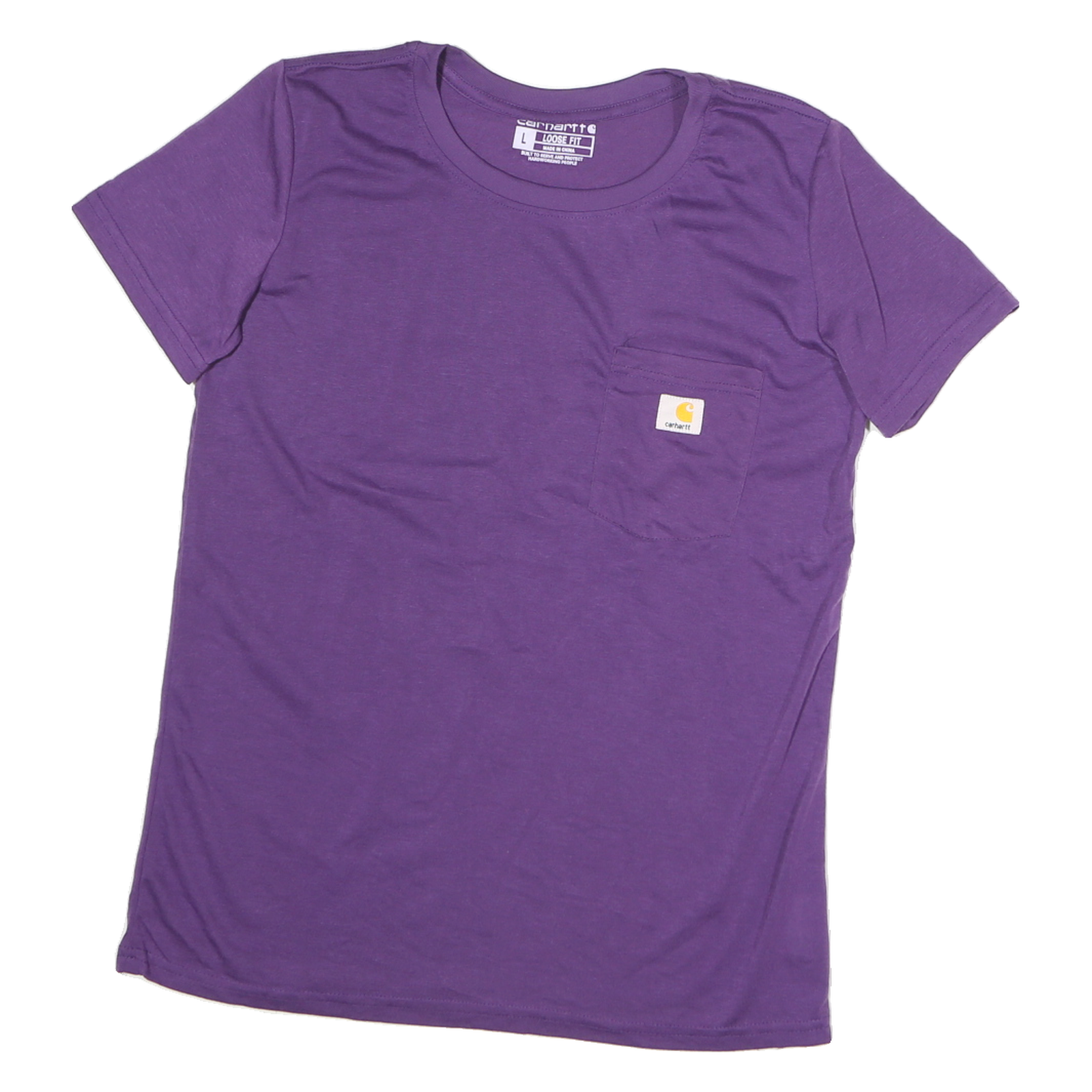 CARHARTT Womens Purple & Yellow Pocket T-Shirt L Short Sleeve Crew Neck Casual Refurbished - N/A refurbished available on Cerqular
