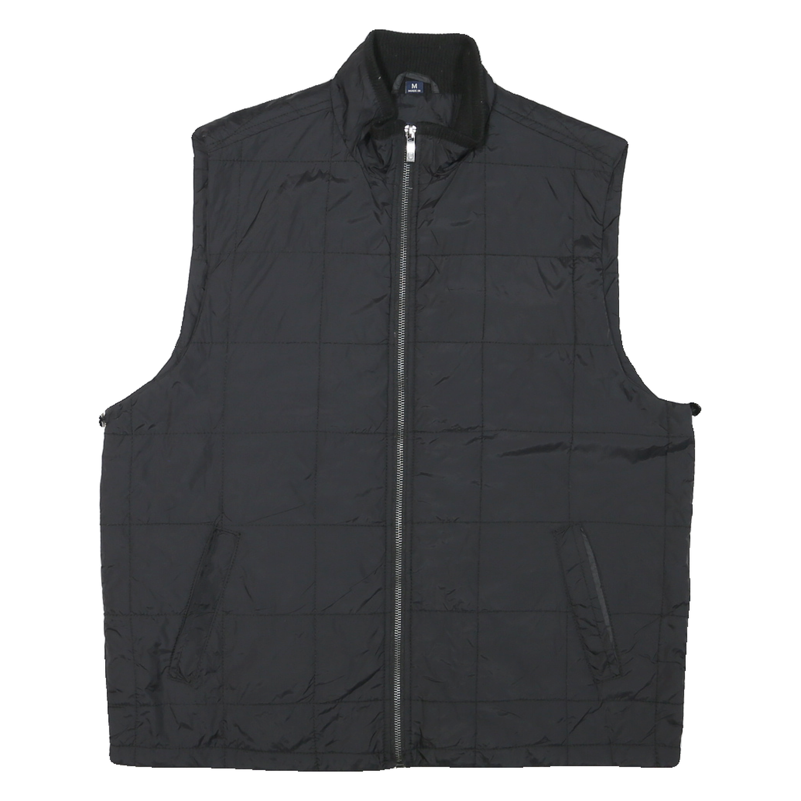 CHAPS Mens Black Quilted Zip Jacket M Polyester Blend Lightweight Casual Refurbished - N/A refurbished available on Cerqular