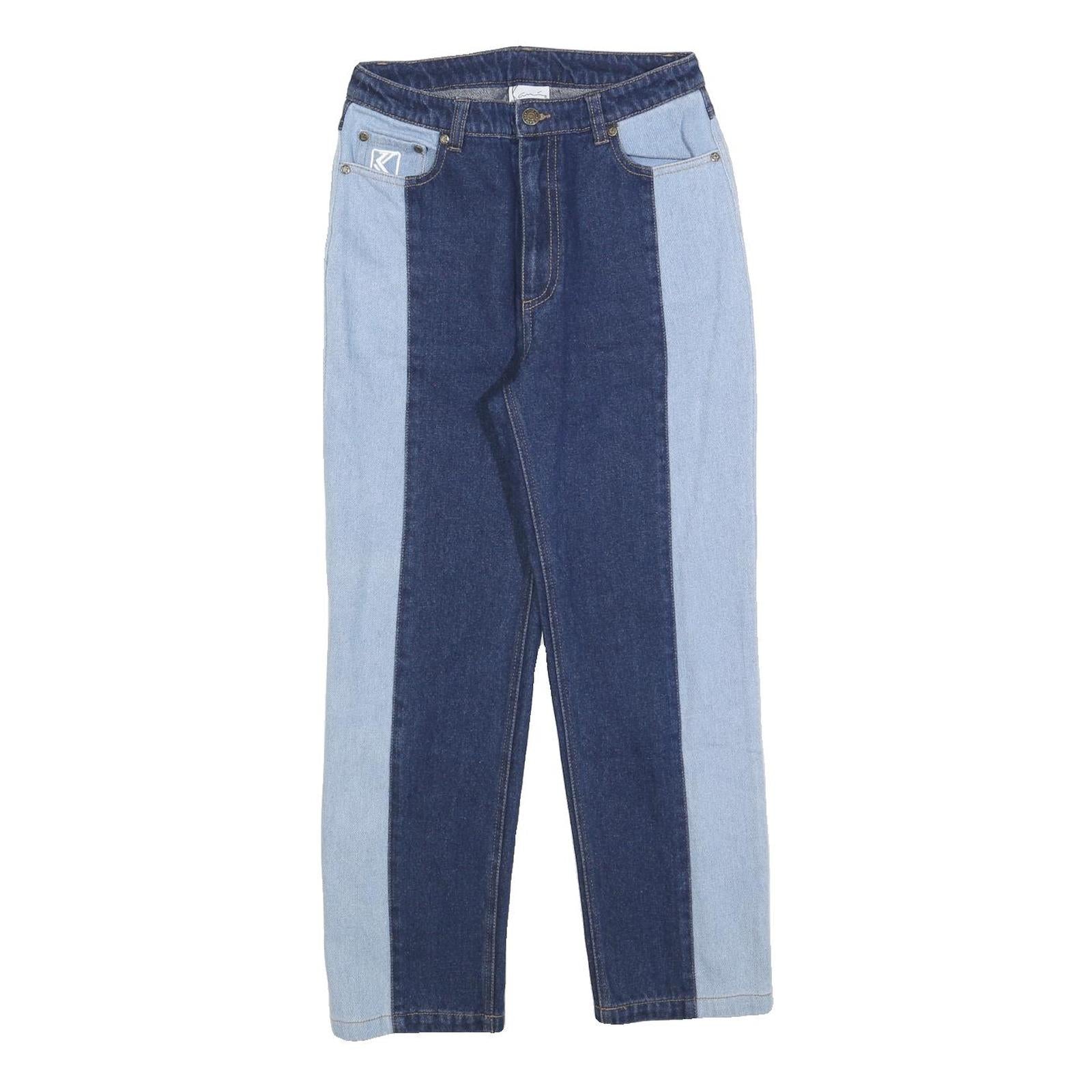 KARL KANI Womens Jeans Blue & Light Blue Regular Straight Denim Medium W26 L26 Refurbished - N/A refurbished available on Cerqular