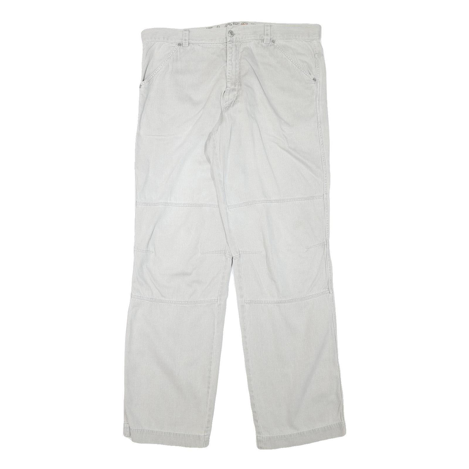 FACTORY Mens Relaxed Light Grey Cotton Blend Trousers W37 L33 Casual Zip Closure Refurbished - N/A refurbished available on Cerqular