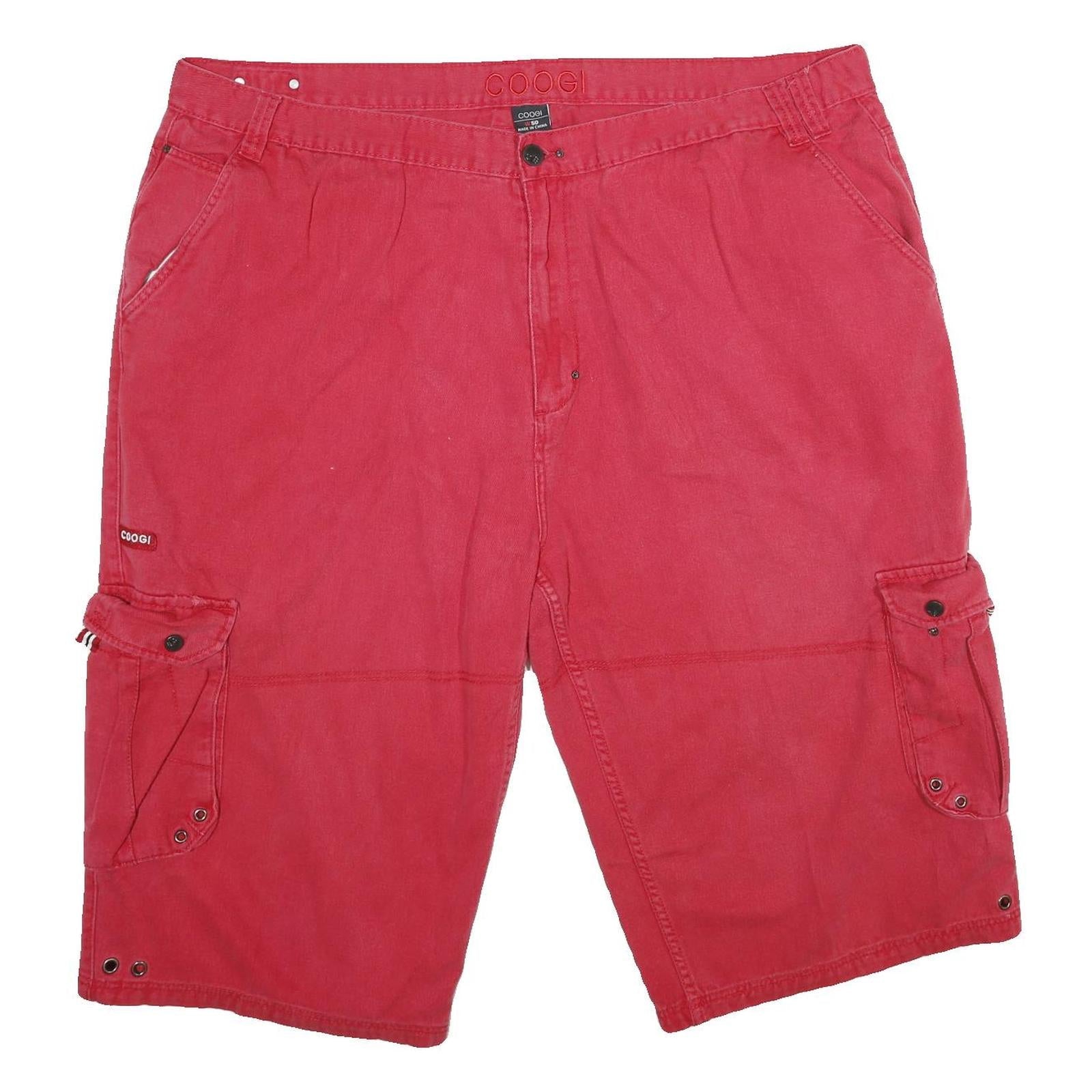 COOGI Mens Red Cargo Shorts 4XL W50 Cotton Relaxed Fit Casual Summer Refurbished - N/A refurbished available on Cerqular