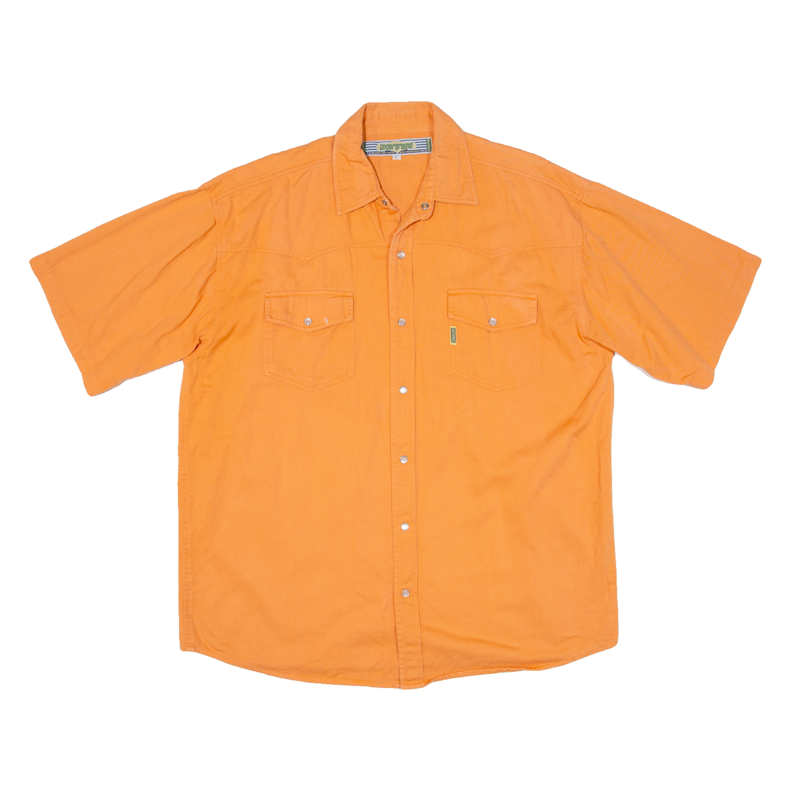 UNDERGROUND Mens Denim Shirt Orange L Refurbished - N/A refurbished available on Cerqular