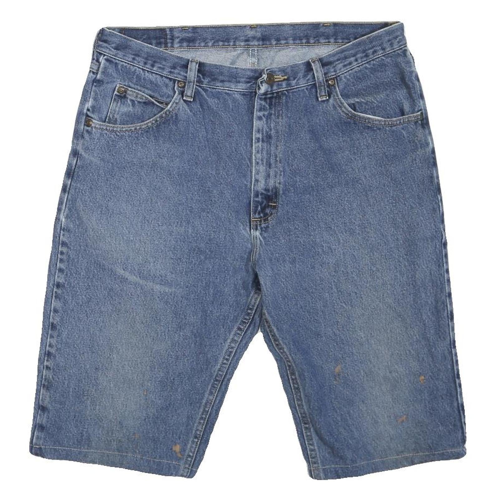 WRANGLER Mens Blue Denim Casual Shorts L W36 Classic Fit Cotton Blend Refurbished - N/A refurbished available on Cerqular