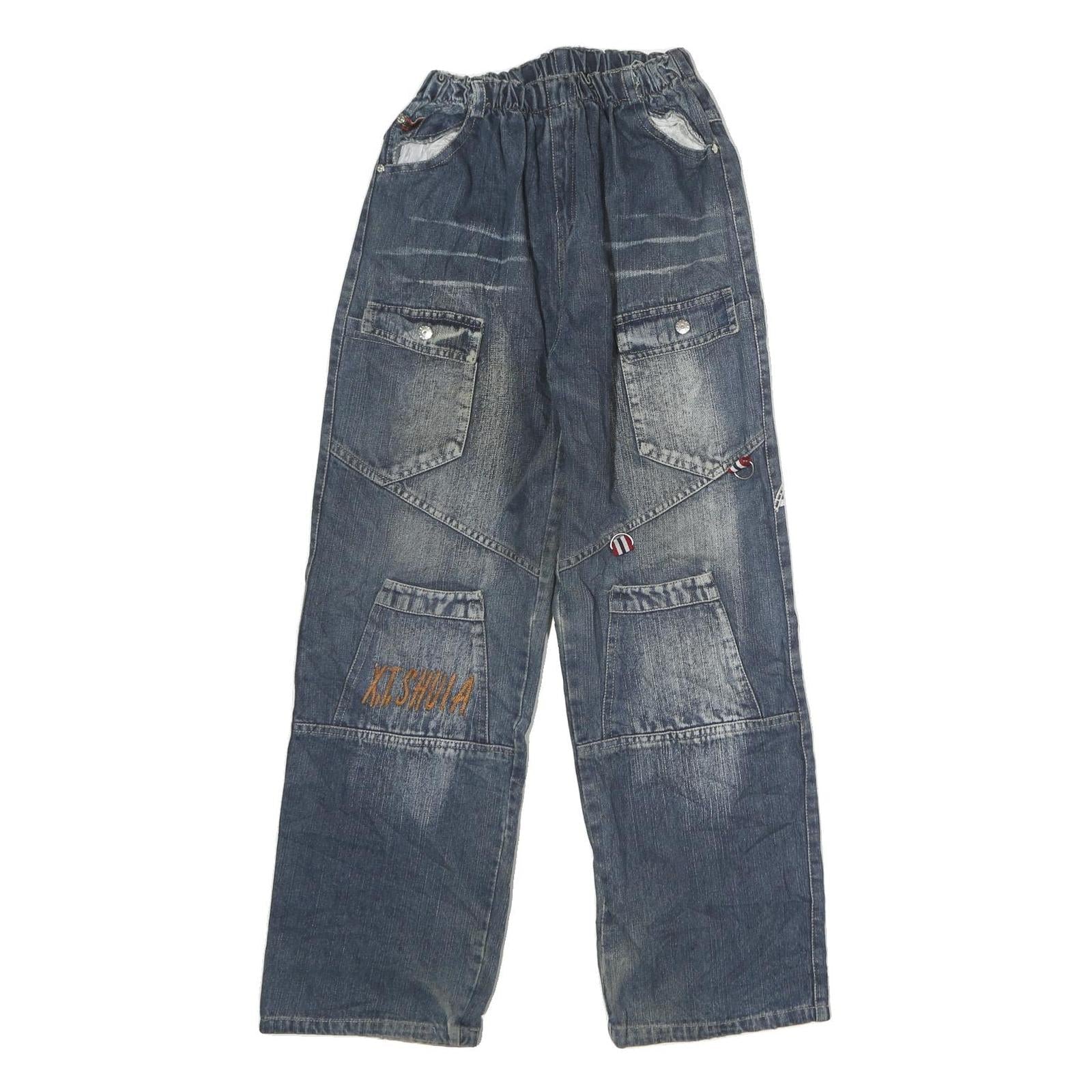 Womens Blue Regular Fit Denim Jeans W22 L27 Elasticated Waist Patch Pockets Refurbished - N/A refurbished available on Cerqular