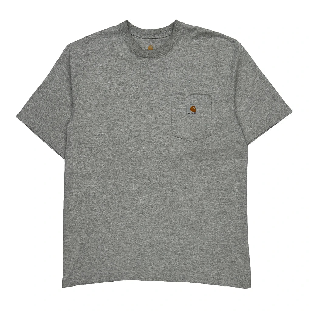 Carhartt T-Shirt - Large Grey Cotton Refurbished - Thrifted (note: this is a term often used to describe second- refurbished available on Cerqular