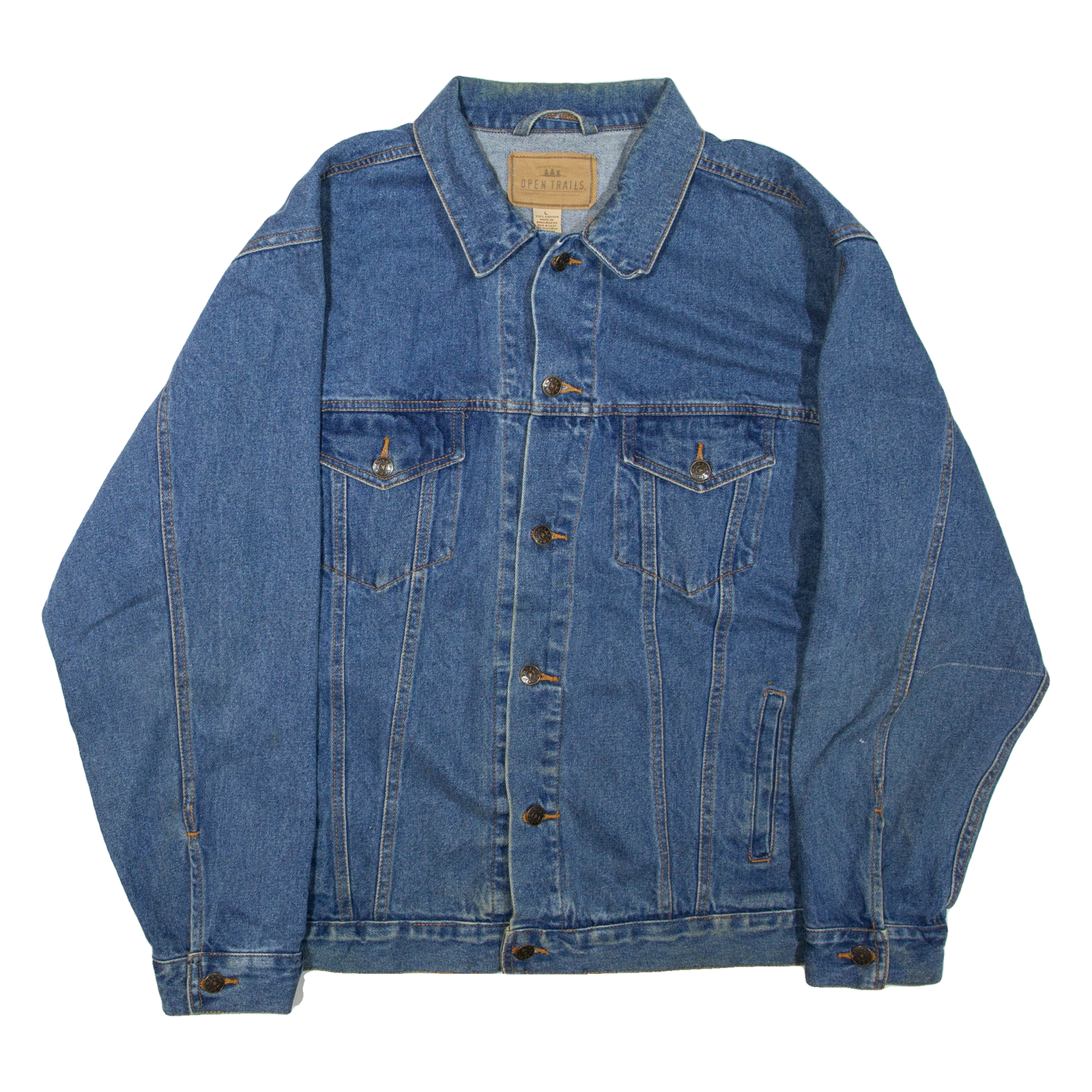 OPEN TRAILS Mens Denim Jacket Blue L Refurbished - N/A refurbished available on Cerqular