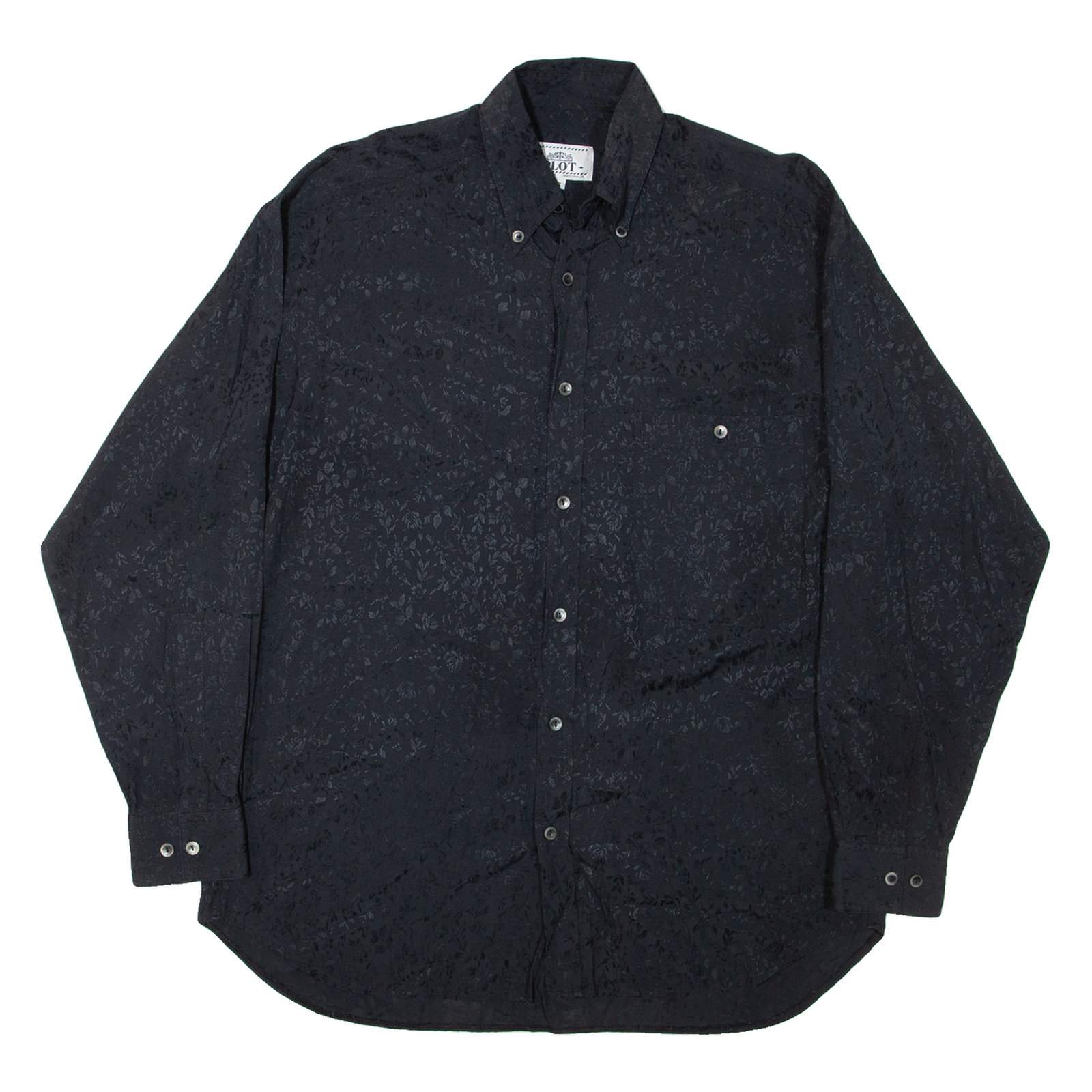 PLOT Mens Shirt Black 90s Floral Long Sleeve S Refurbished - N/A refurbished available on Cerqular