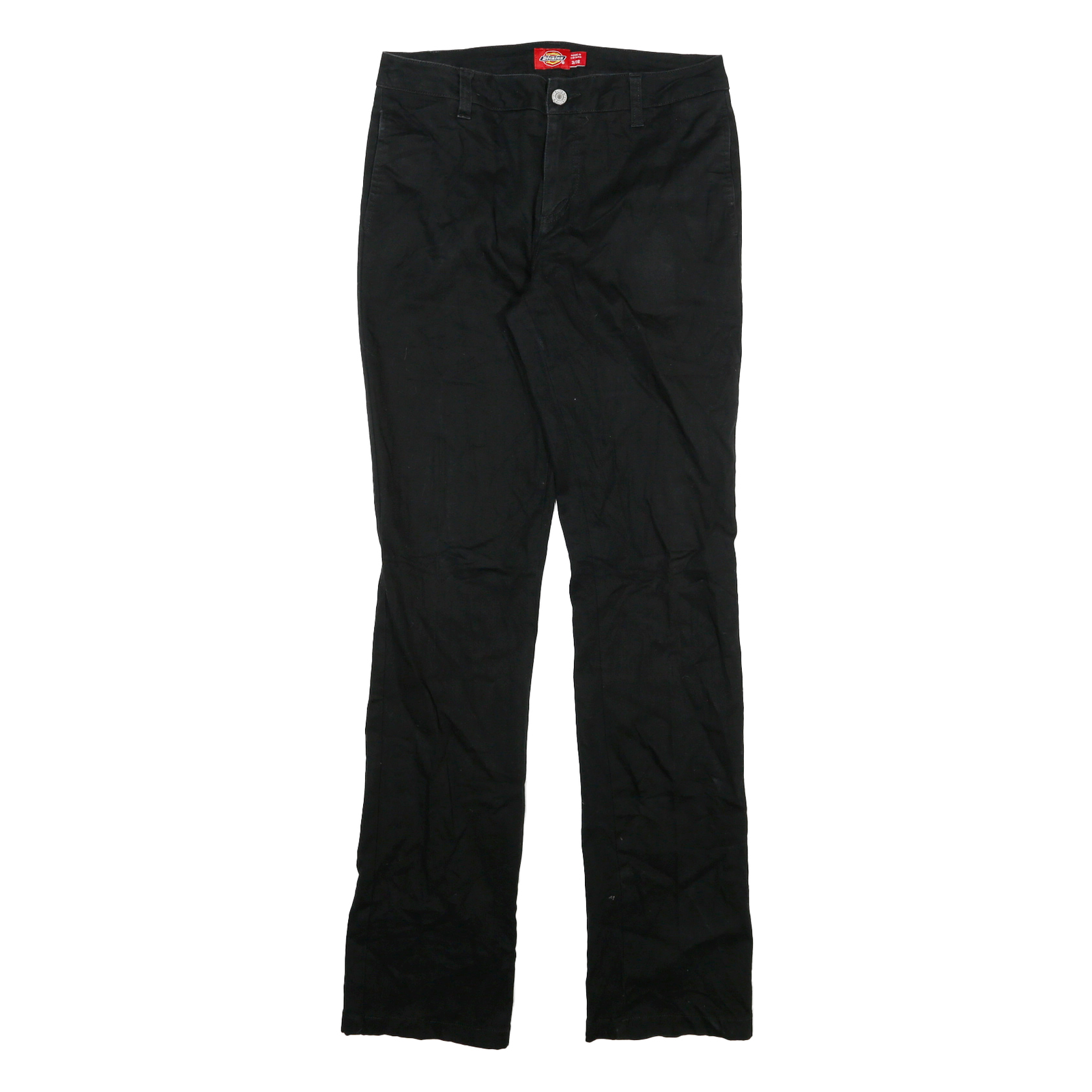 DICKIES Womens Cotton Blend Black Slim Straight Leg Trousers W28 L31 Workwear Refurbished - N/A refurbished available on Cerqular