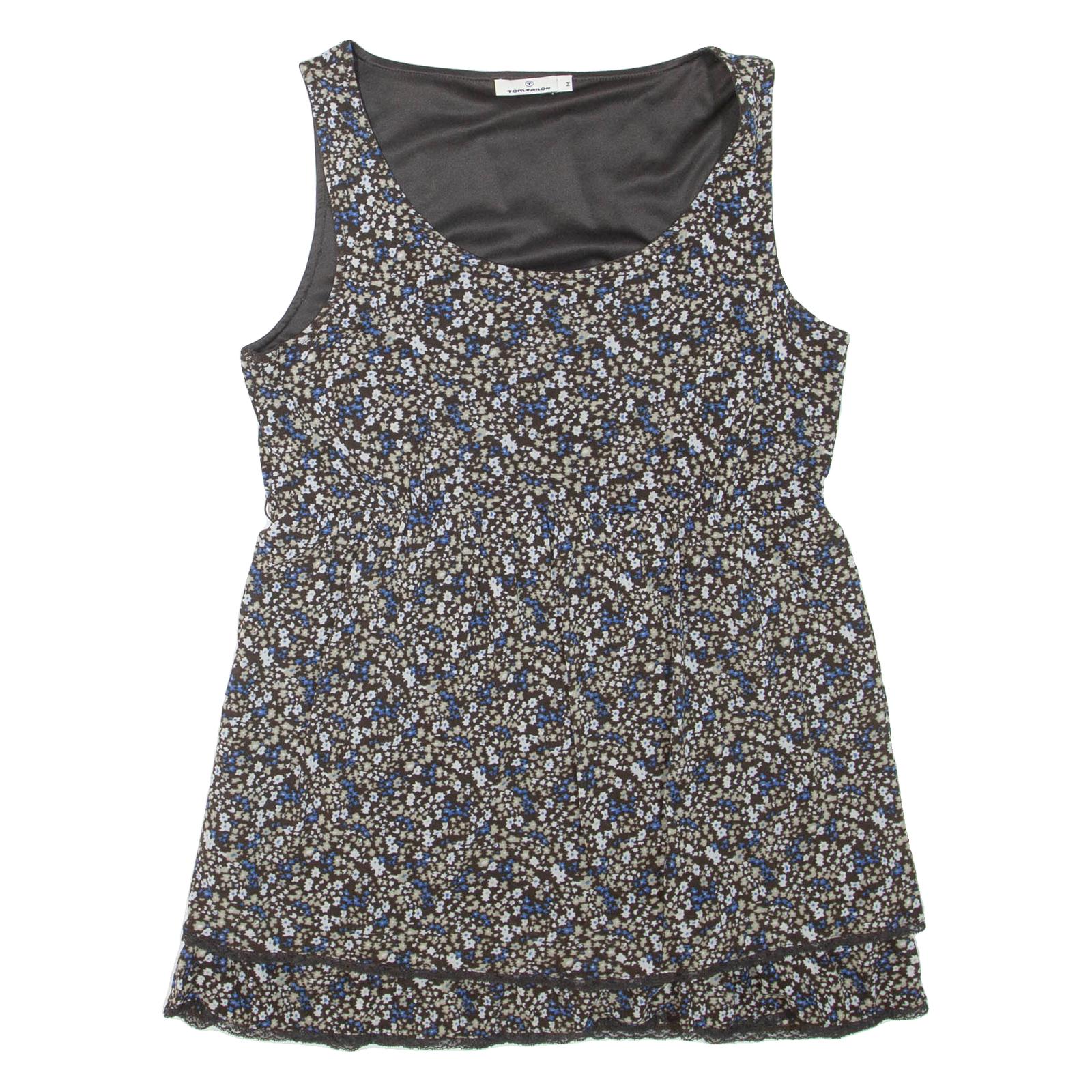 TOM TAILOR Womens Smock Vest Brown Sleeveless Floral M Refurbished - N/A refurbished available on Cerqular