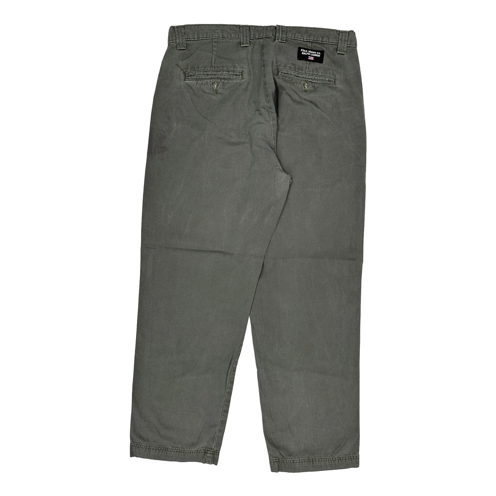 Polo By Ralph Lauren Trousers - 32W 30L Grey Cotton Refurbished - Thrifted (note: this is a term often used to describe second- refurbished available on Cerqular