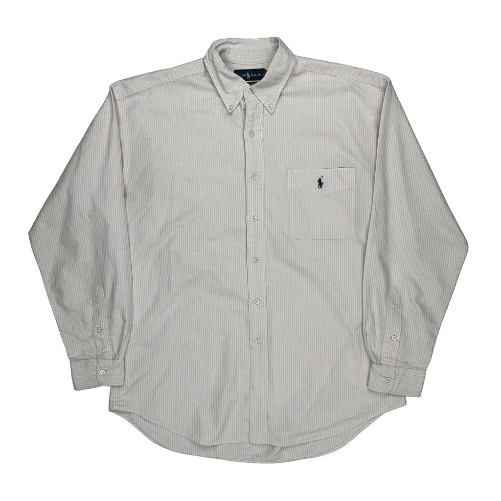 Ralph Lauren Striped Shirt - Large Pink Cotton Refurbished - Thrifted (note: this is a term often used to describe second- refurbished available on Cerqular