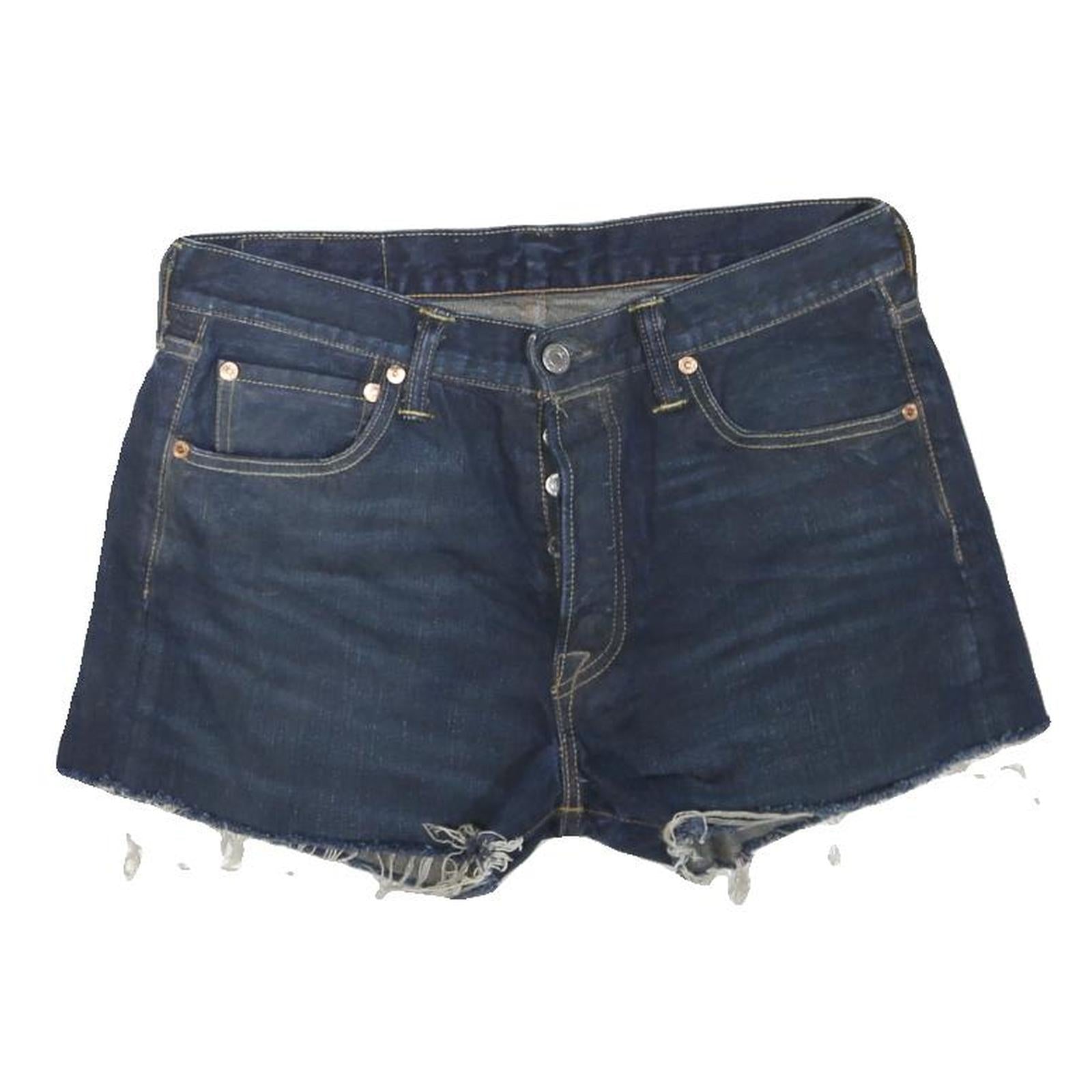 LEVI'S Womens Denim Blue Cut-Off Shorts L W31 Distressed Hem Casual Refurbished - N/A refurbished available on Cerqular