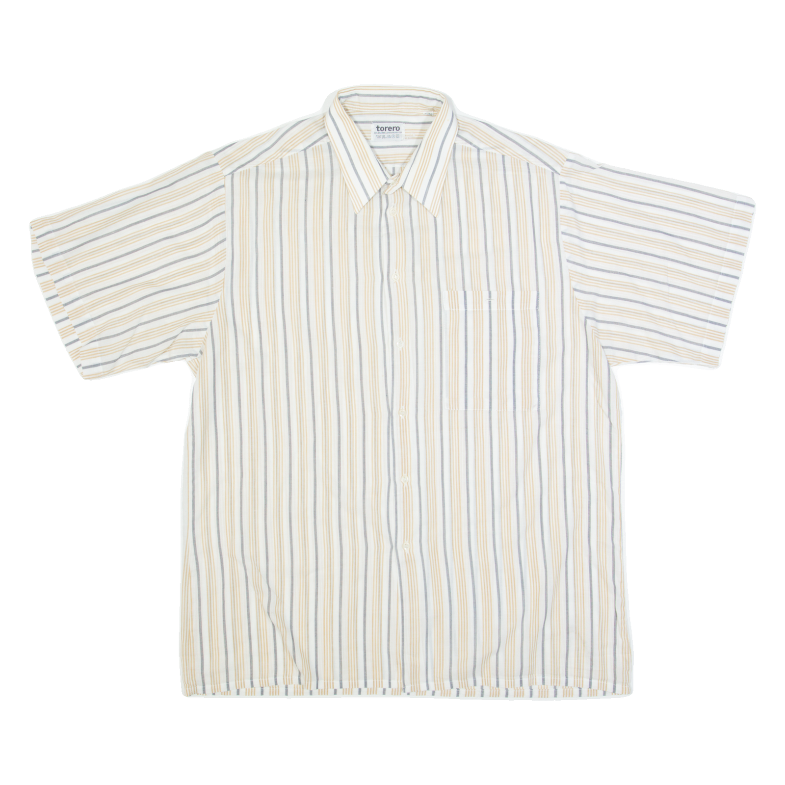 TORERO Mens Shirt Yellow Striped M Refurbished - N/A refurbished available on Cerqular