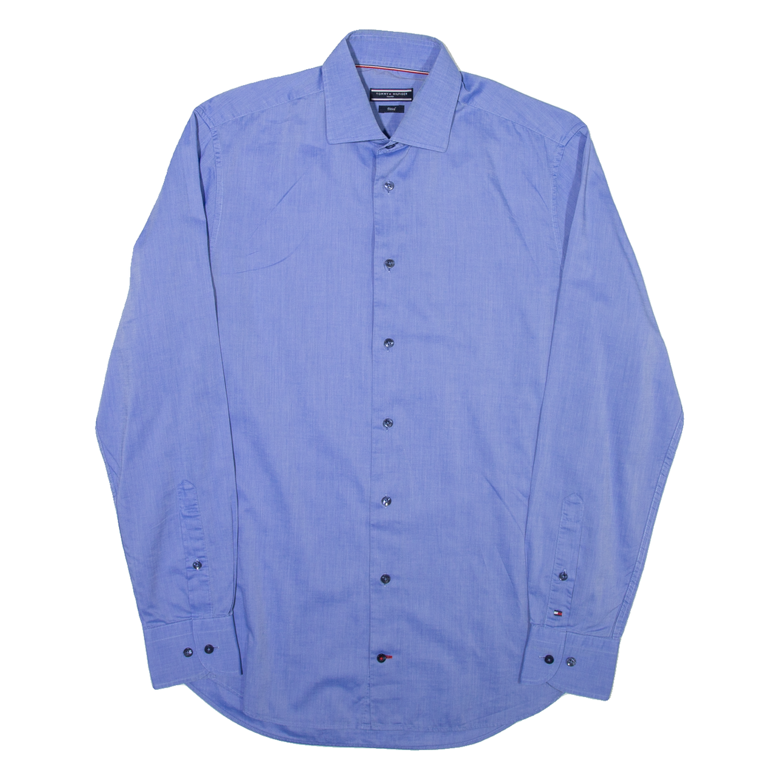 TOMMY HILFIGER Mens Plain Shirt Blue Long Sleeve M Refurbished - N/A refurbished available on Cerqular