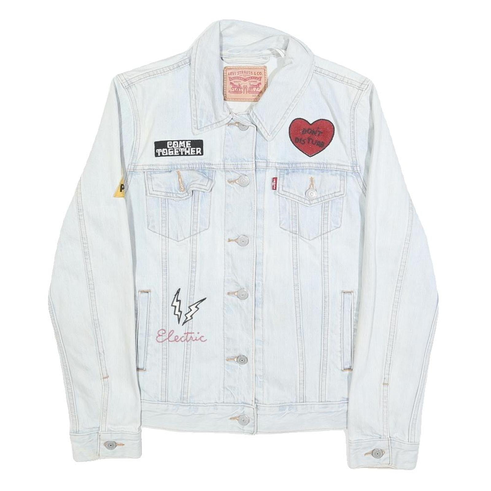 Buy LEVI'S Womens Light Blue Cotton Denim Jacket S Button Plain Embroidered Patches Refurbished - $77.99 LEVI'S Womens Light Blue Cotton Denim Jacket S Button Plain Embroidered Patches Refurbished - N/A refurbished available on Cerqular