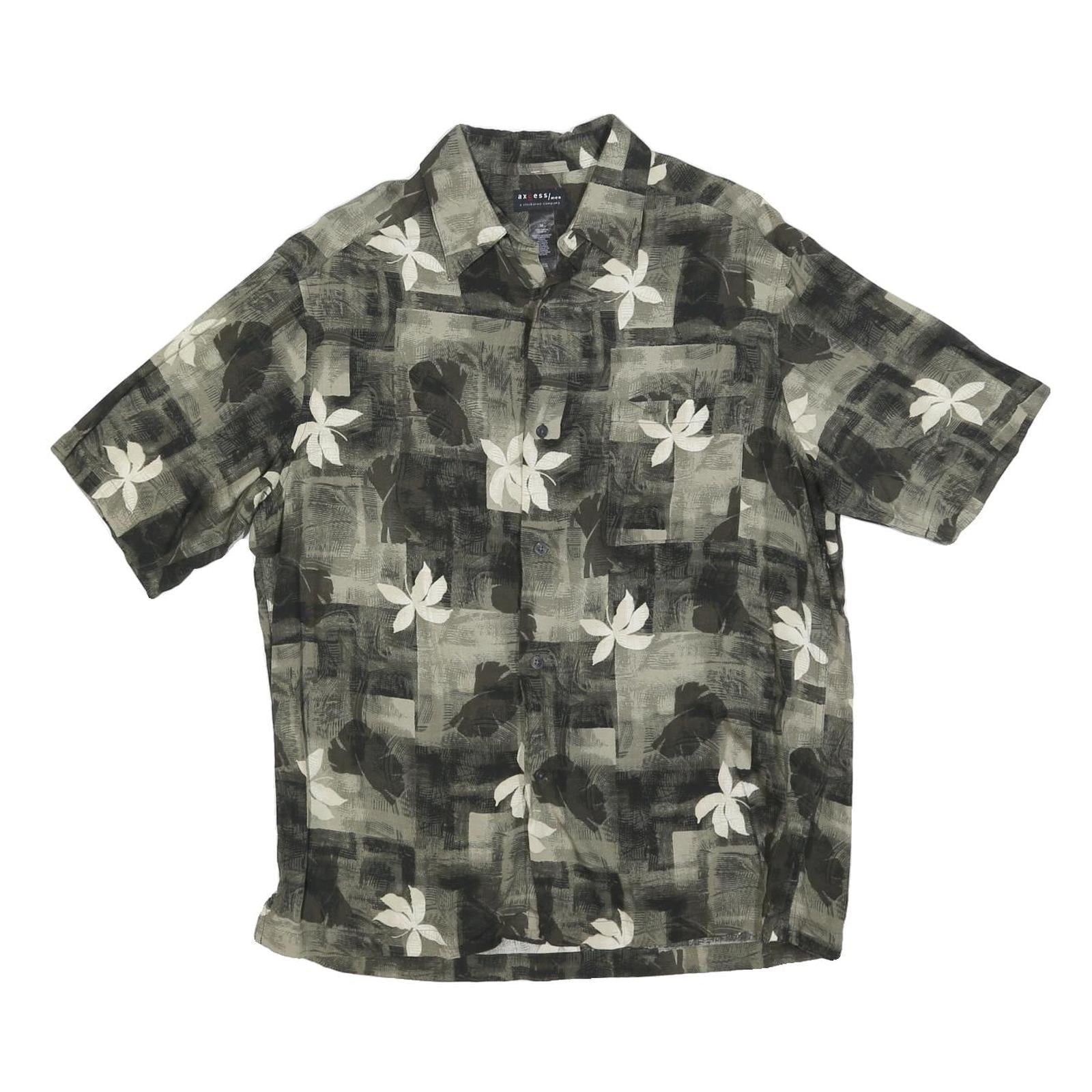 AXCESS Mens Black & Grey Floral Cotton Blend Casual Shirt M Summer Style Refurbished - N/A refurbished available on Cerqular
