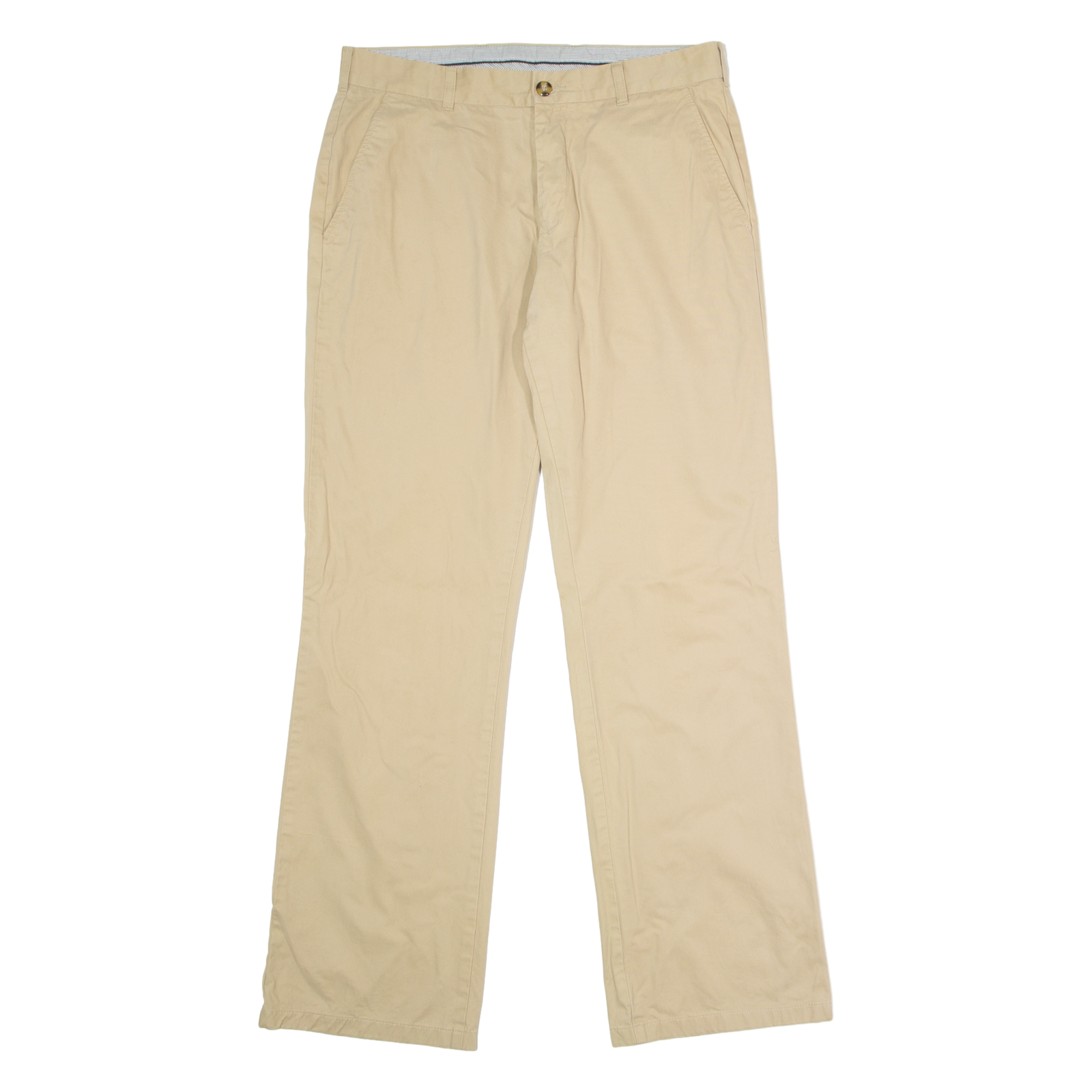 TOMMY HILFIGER Mens Twill Trousers Beige Regular Straight W34 L34 Refurbished - N/A refurbished available on Cerqular