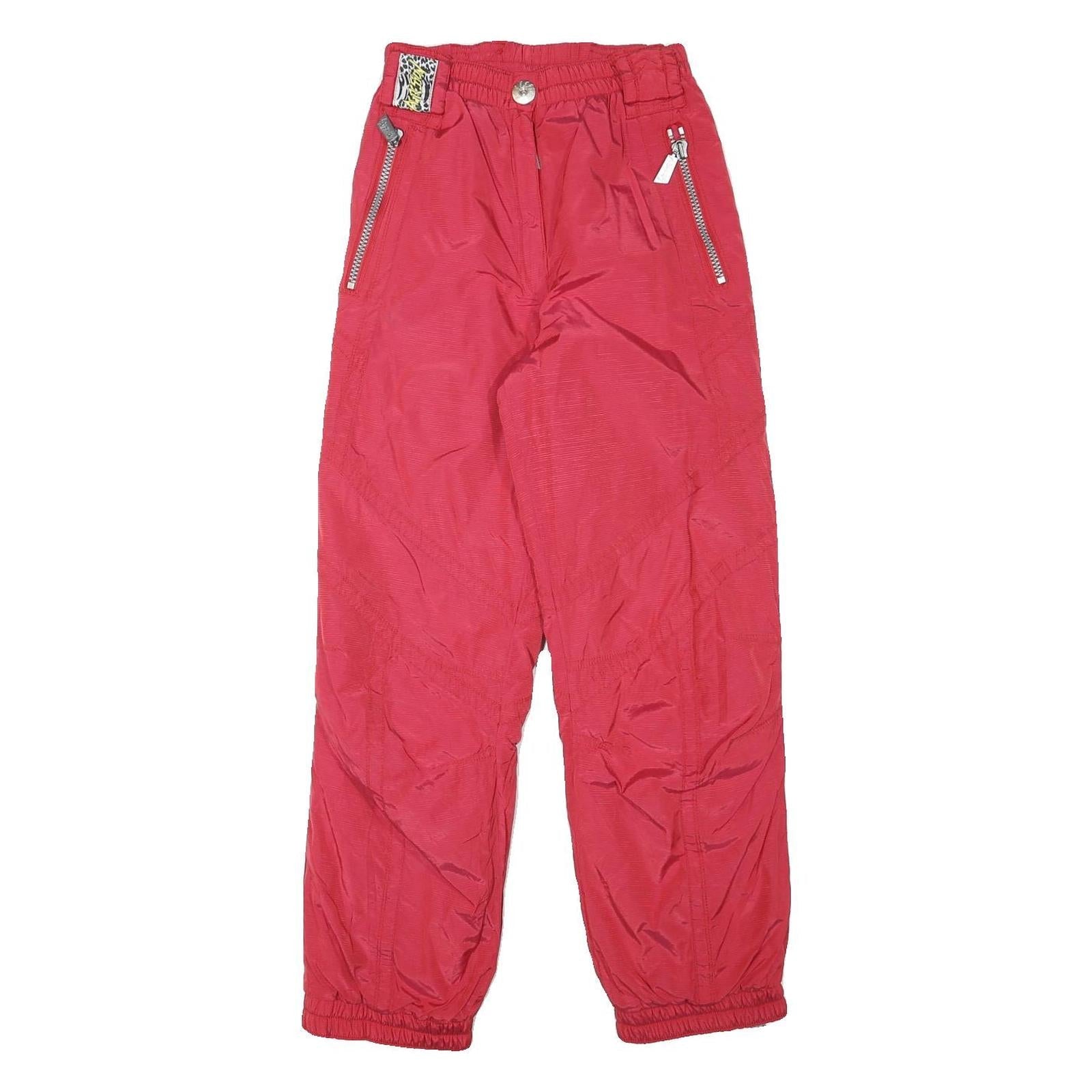 AGGRESSION Lined Womens Relaxed Red Polyester Blend Casual Trousers W24 L28 Zip Refurbished - N/A refurbished available on Cerqular