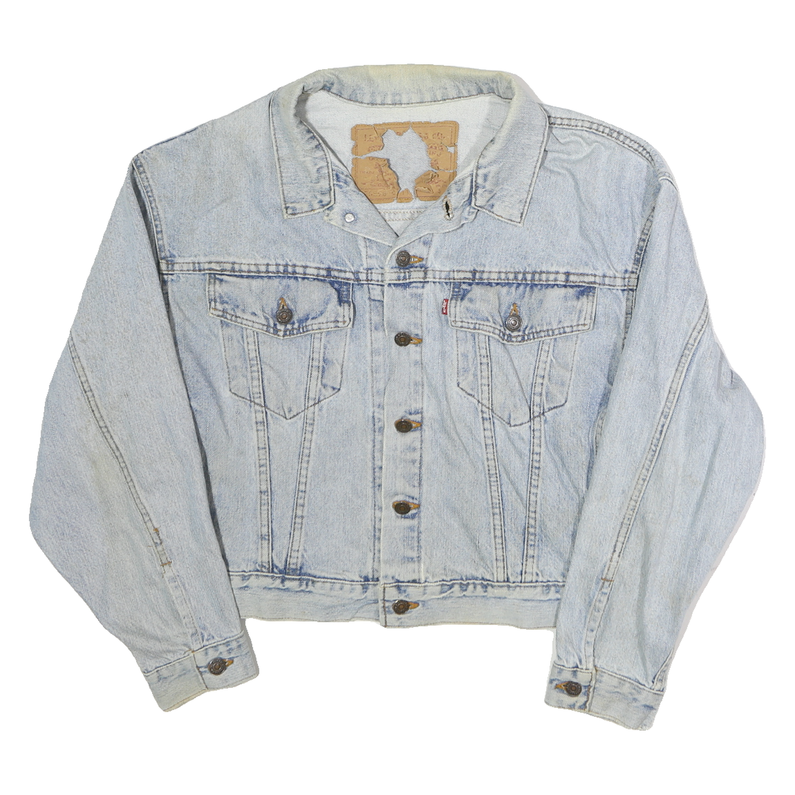 LEVI'S Mens Blue Denim Jacket S Cotton Button Front Classic Vintage Style Refurbished - N/A refurbished available on Cerqular
