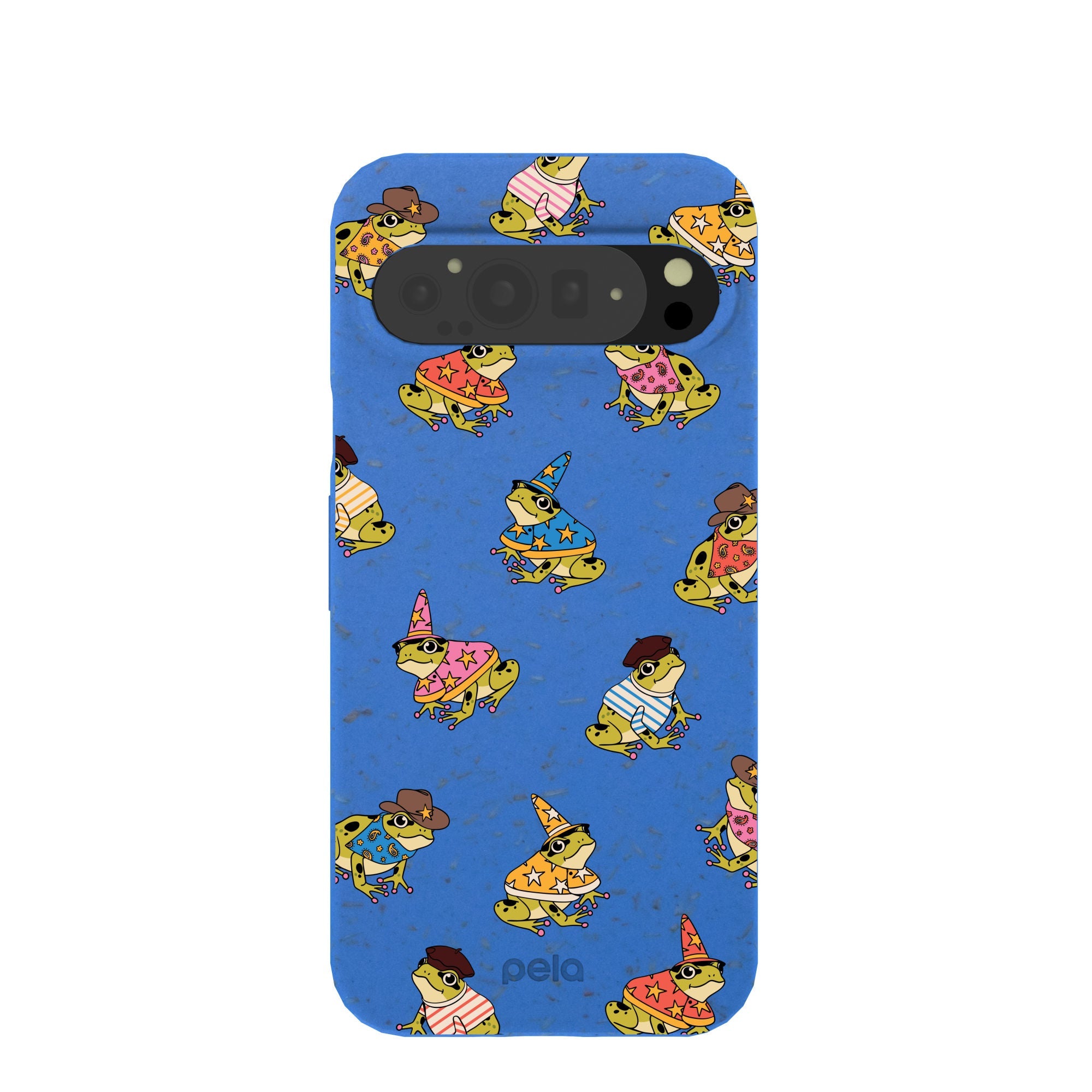 Electric Blue Fancy Frogs Google Pixel 9 Pro XL Case Refurbished - Pela Case refurbished available on Cerqular