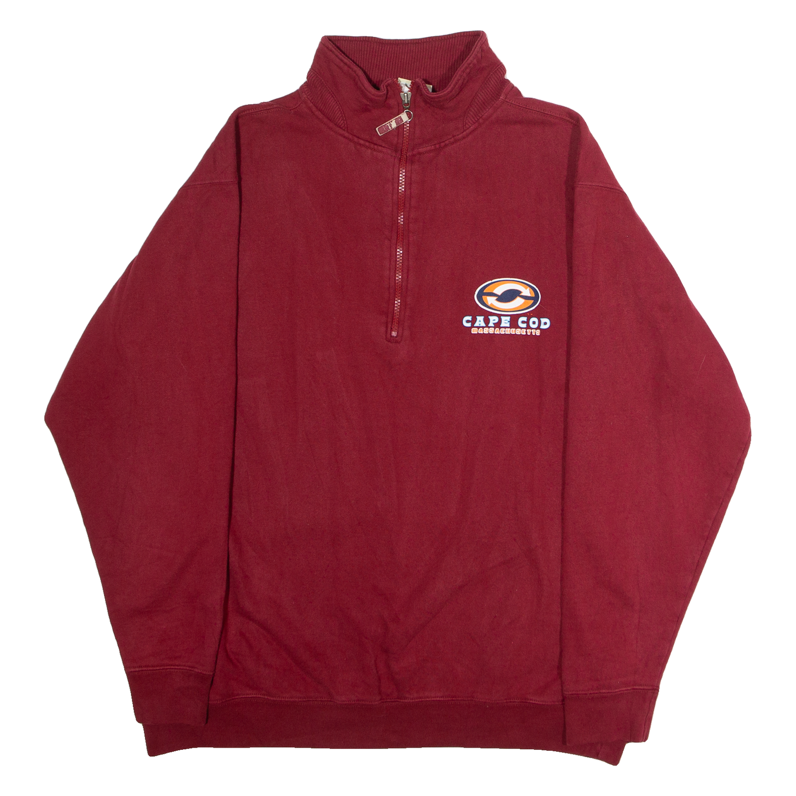 LEE Cape Cod Massachusetts Mens Sweatshirt Red 1/4 Zip 90s USA L Refurbished - N/A refurbished available on Cerqular