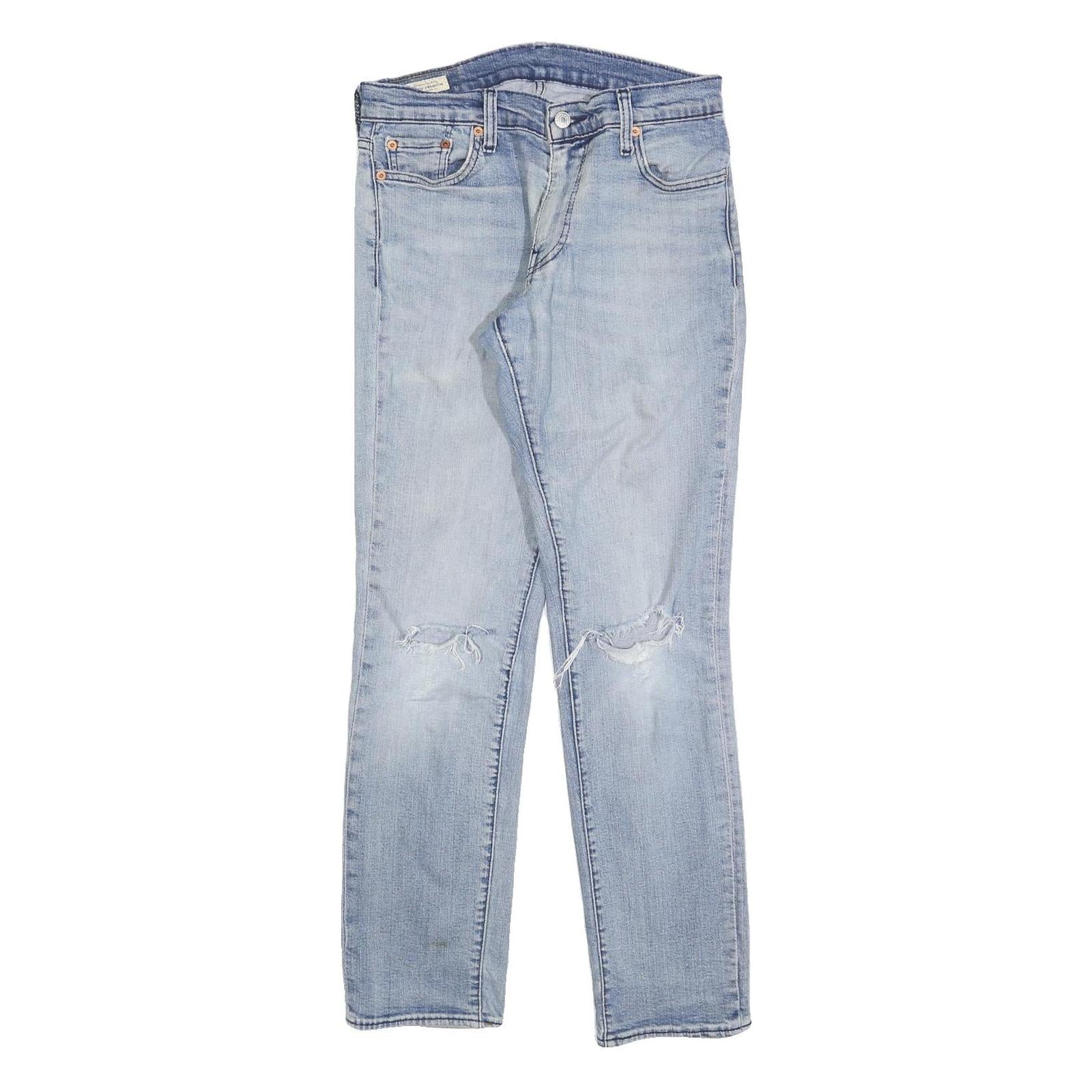 LEVI'S 511 Big E Mens Jeans Blue Slim Skinny Denim Light W32 L30 Distressed Refurbished - N/A refurbished available on Cerqular